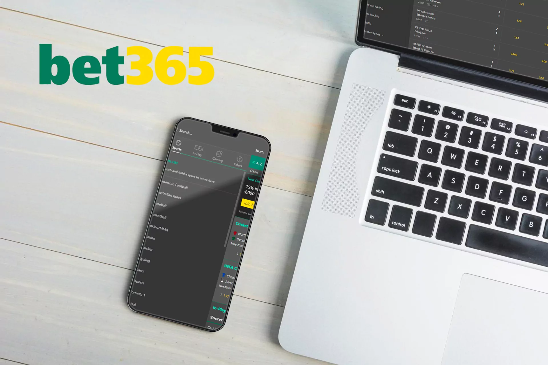 Bet365 focuses on betting on football but you can place bets on others sports matches as well.