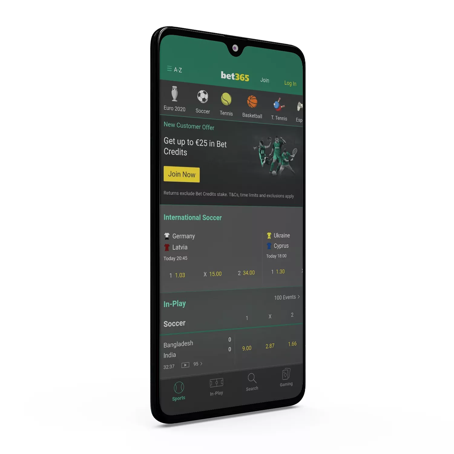 The app of Bet365 has an incredible design and user-friendly interface.