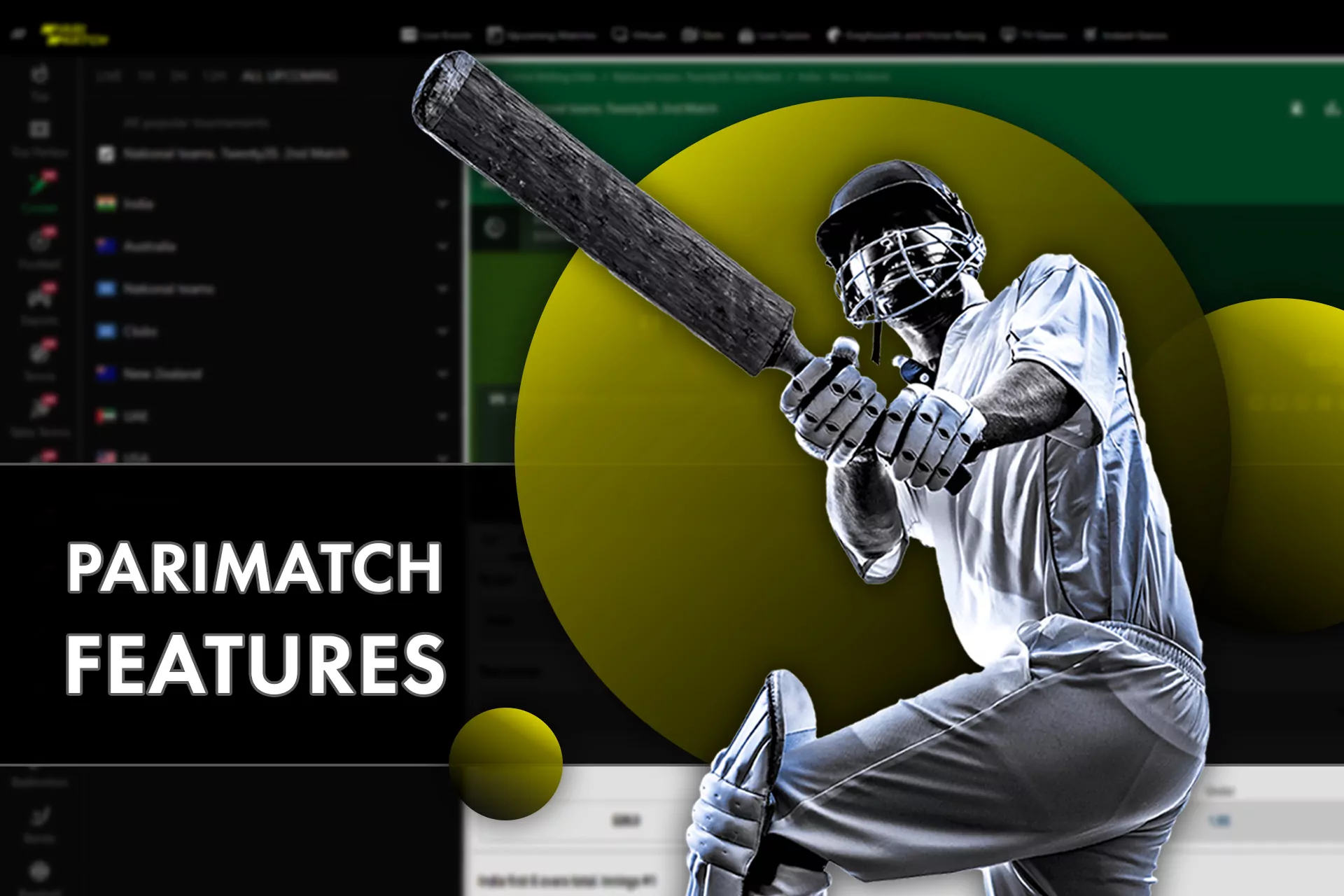 Features of the Parimatch bookmaker are a big list of matches and choice of payment systems.