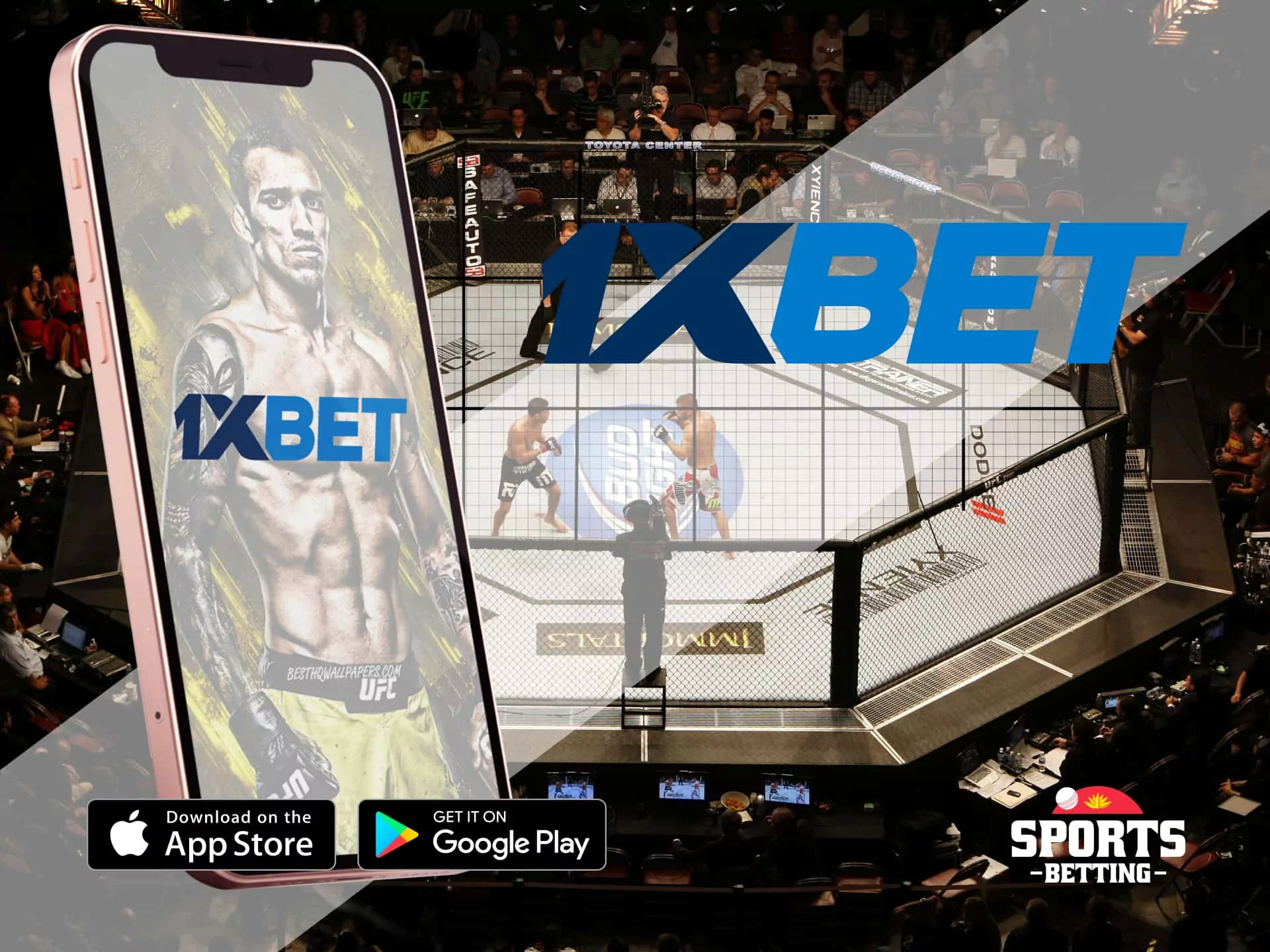 1xBet UFC betting app with a lot of promotions.