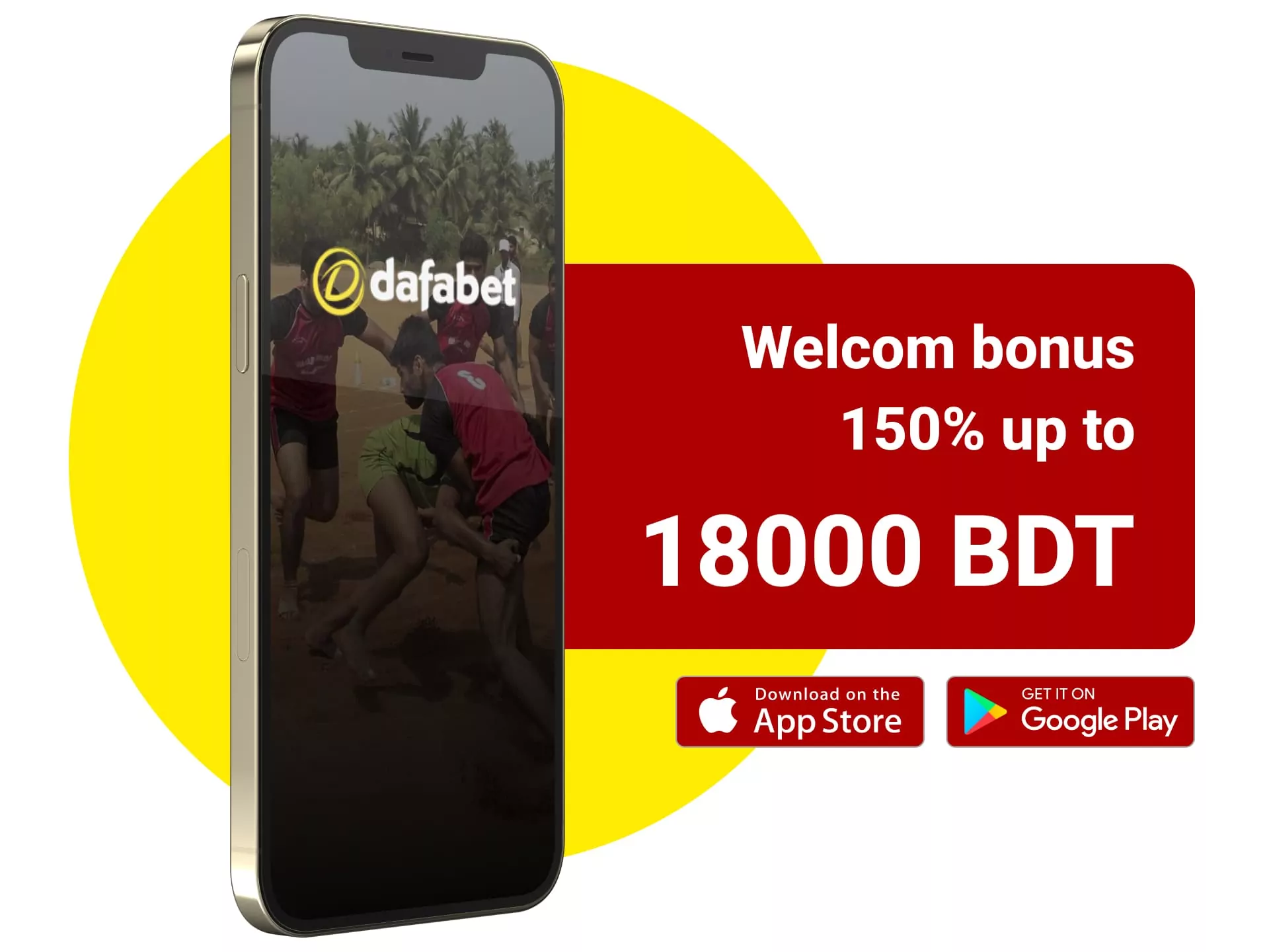 Dafabet kabaddi betting website gives 150% welcome bonus up to 18,000 BDT.