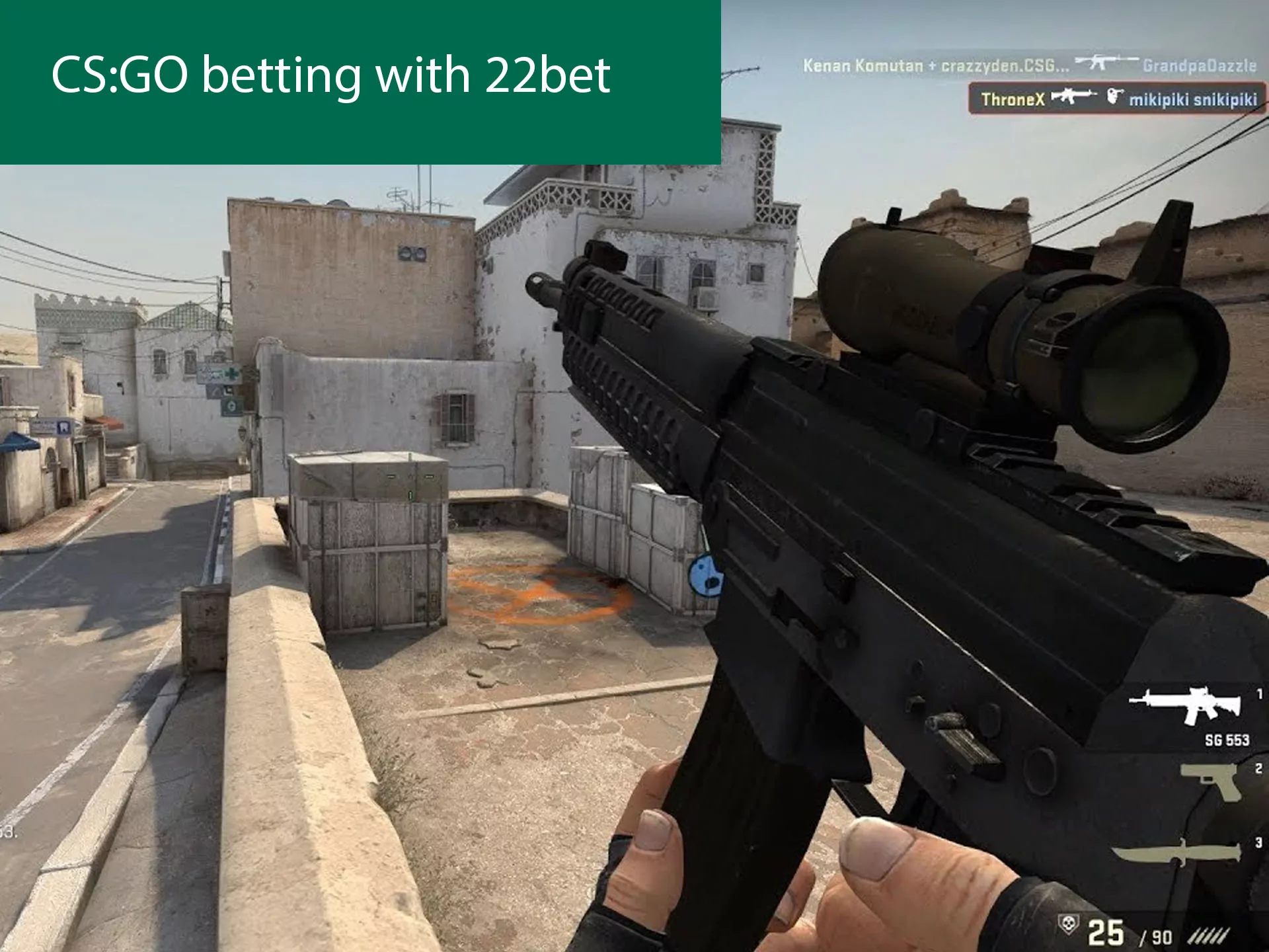22bet CS GO has more than 20 types of bets.