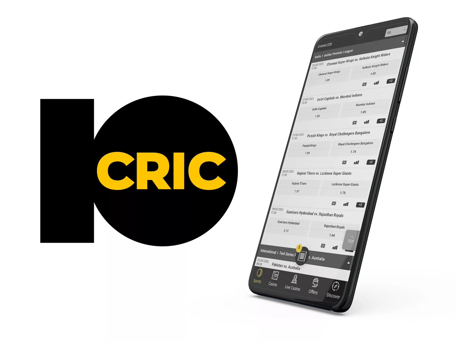 Making bets in 10Cric app is easy.