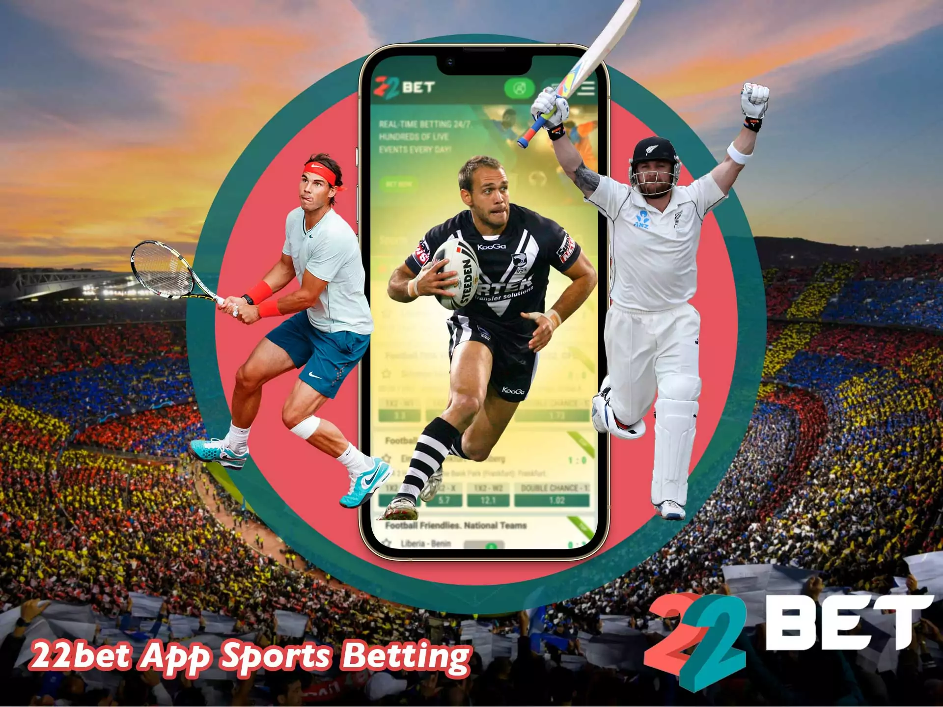 In 22bet betting app many sporting markets, everyone finds something interesting.