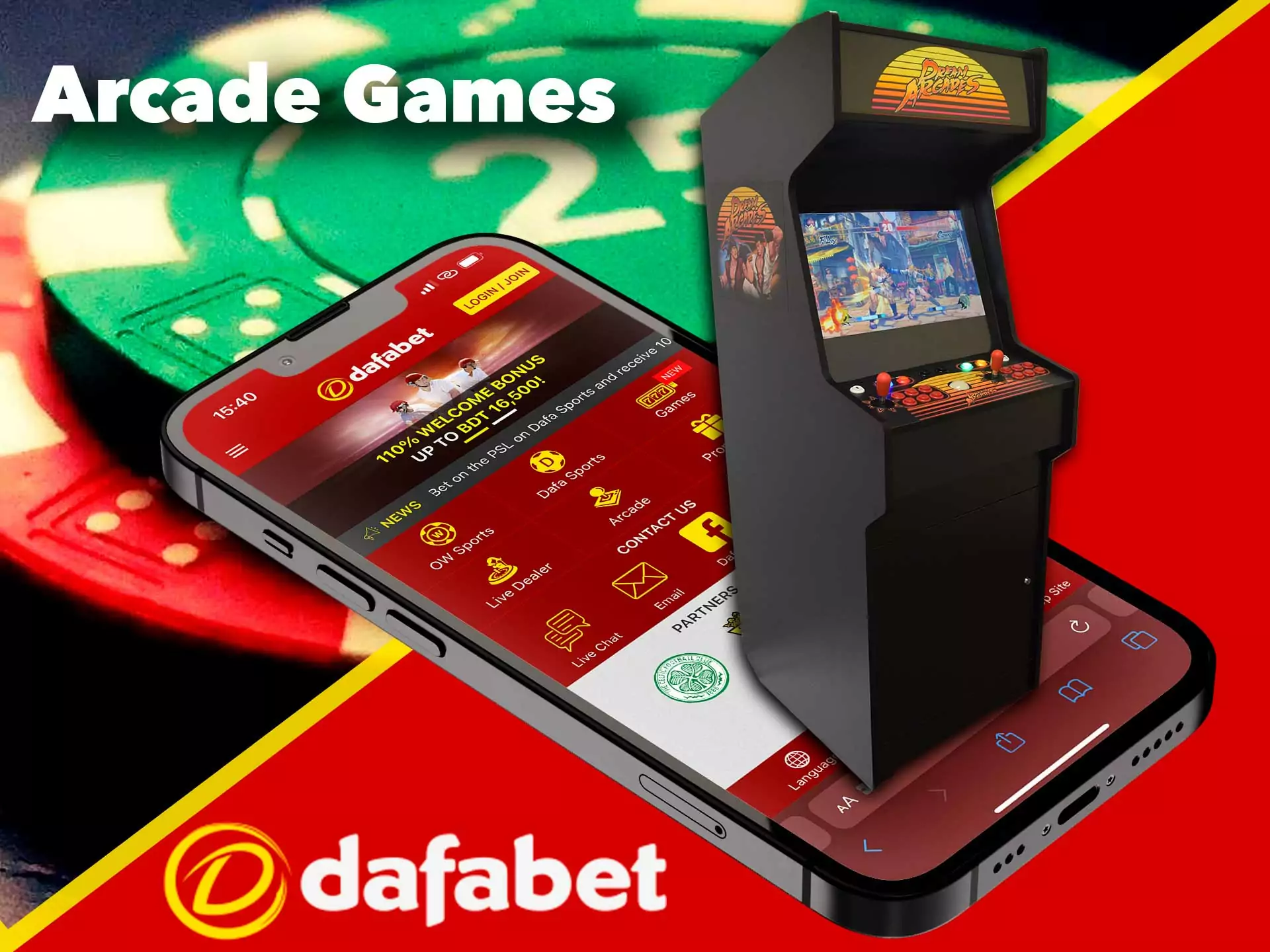 An additional section with games awaits you at Dafabet.