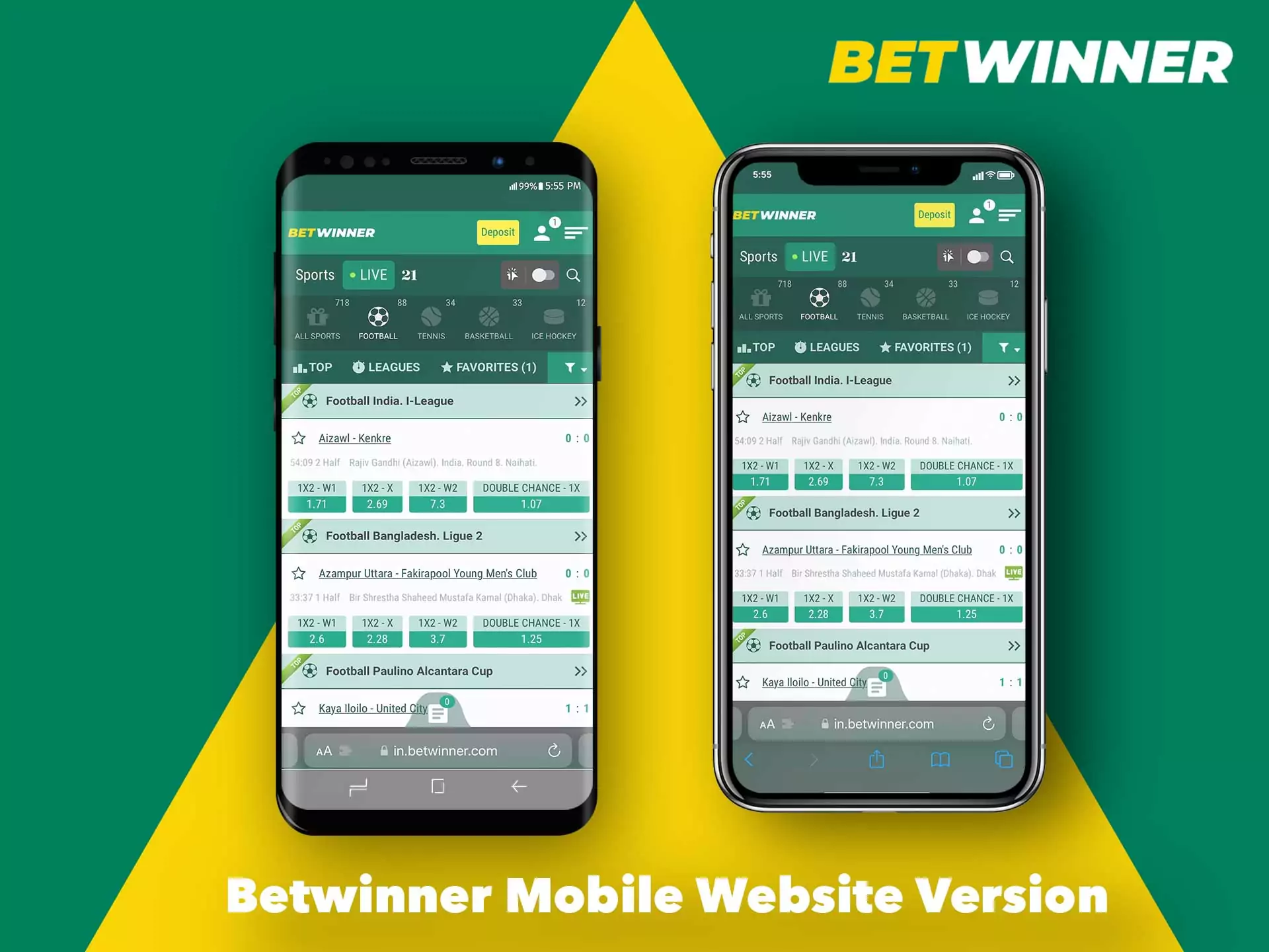 The Betwinner application needs to be constantly updated, or it happens that it is not possible to install it on your smartphone, then in this case you can use the mobile version of the site.