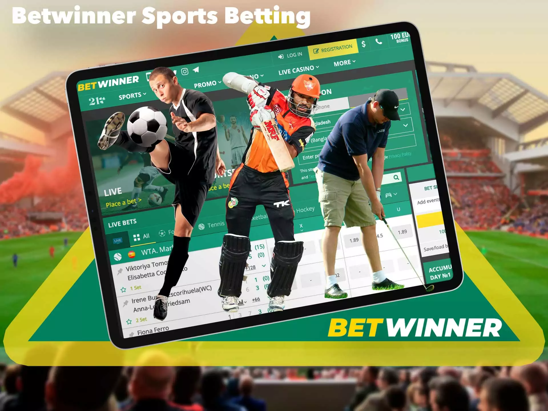 The sports tab is the main advantage of Betwinner as it has a rich selection of sports disciplines.