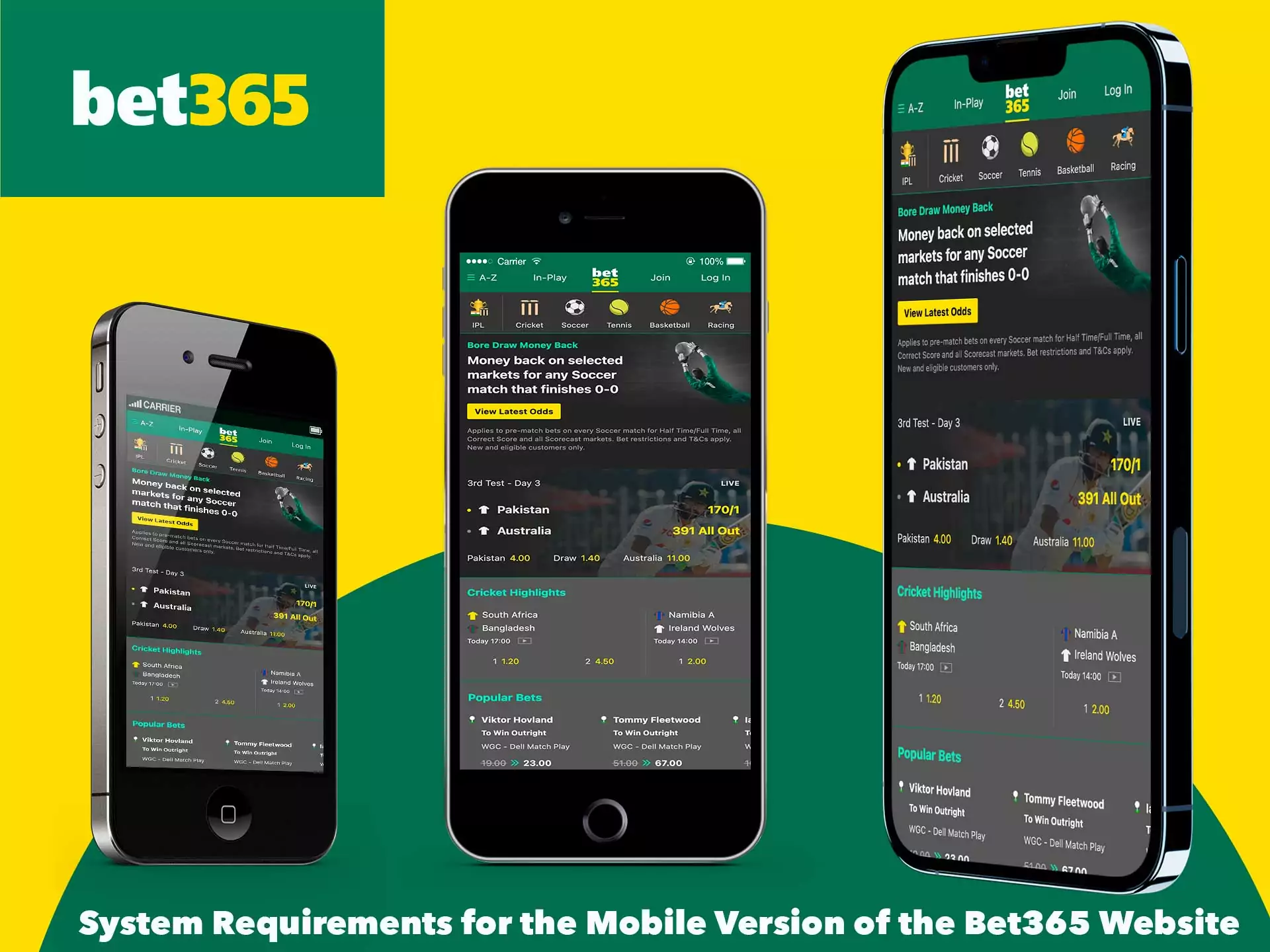 The Bet365 app is compatible with most devices thanks to the web mobile version.
