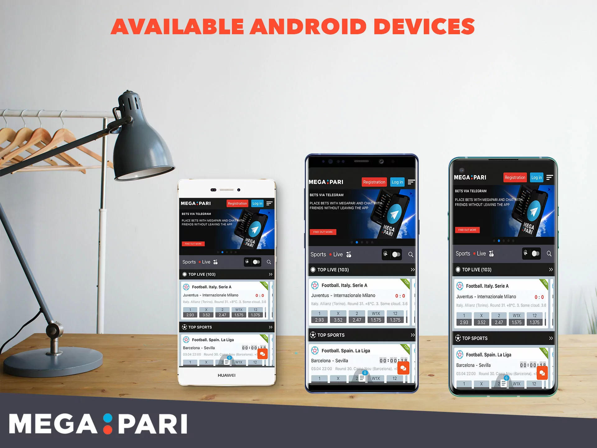Quais modelos de smartphones Android suportam o aplicativo Megapari