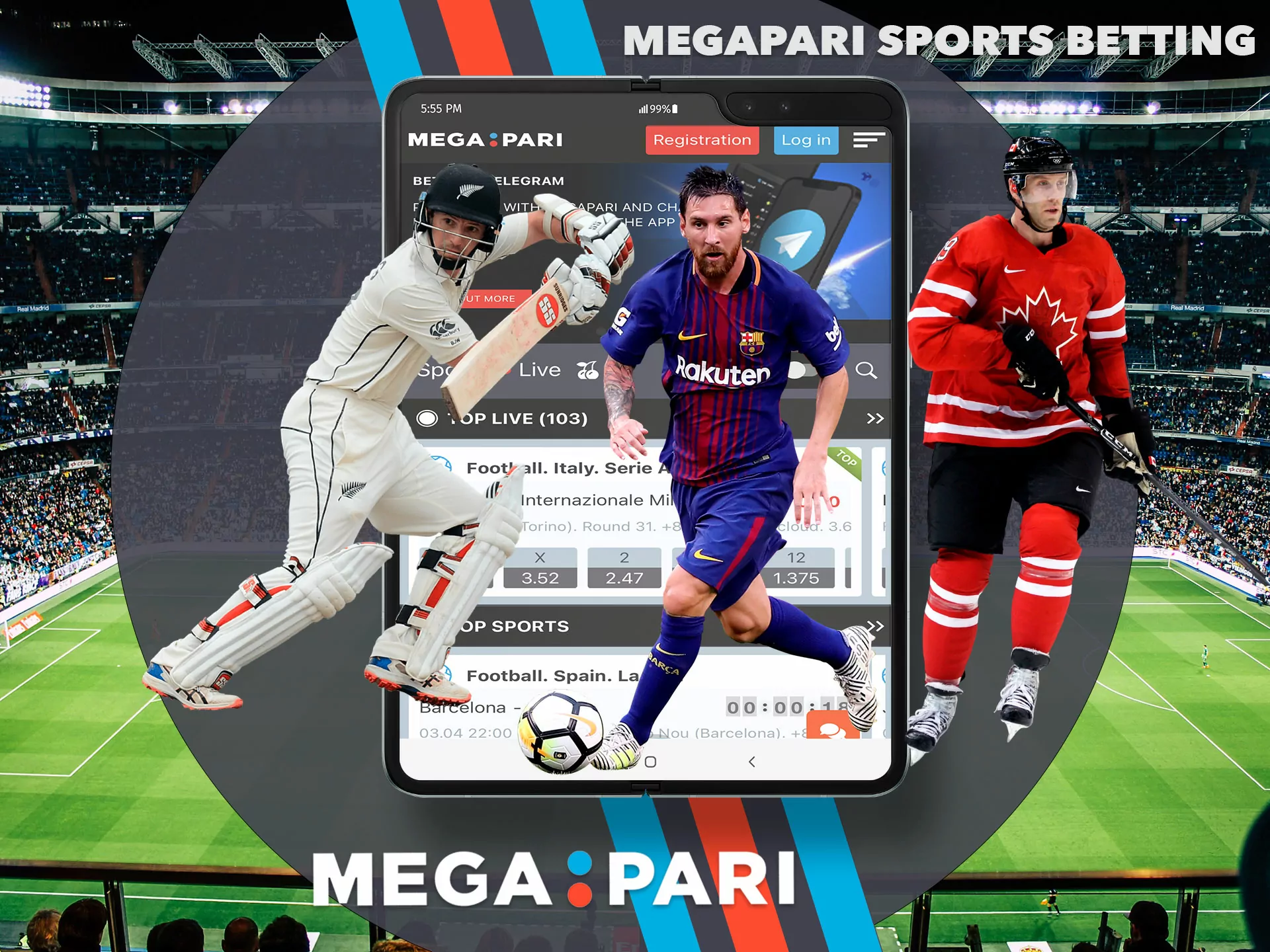 In the Megapari app, you can bet on both classic and some foreign sports.