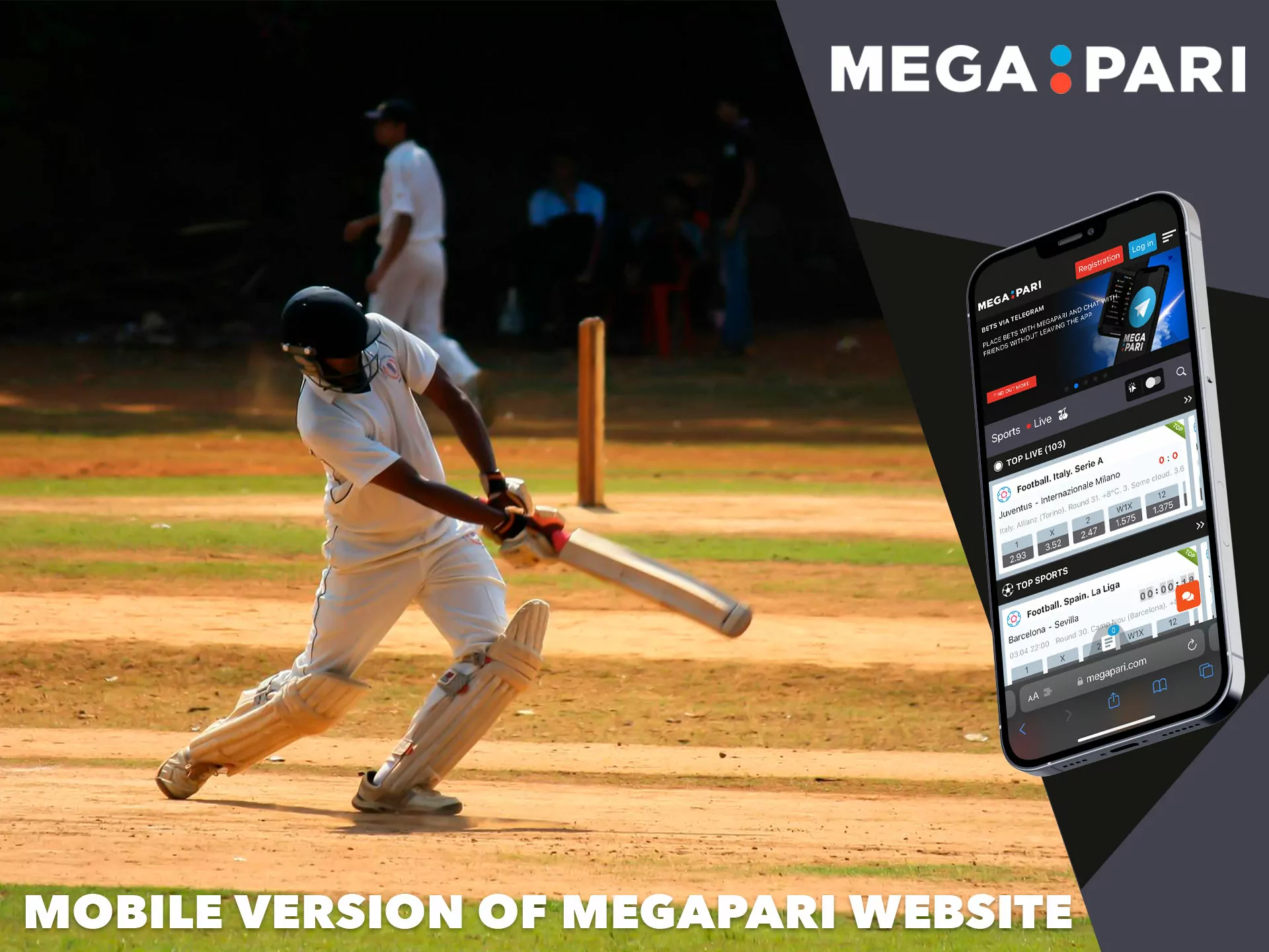 Se você não tiver a oportunidade de fazer o download do aplicativo Megapari, poderá usar a versão do navegador diretamente no seu smartphone