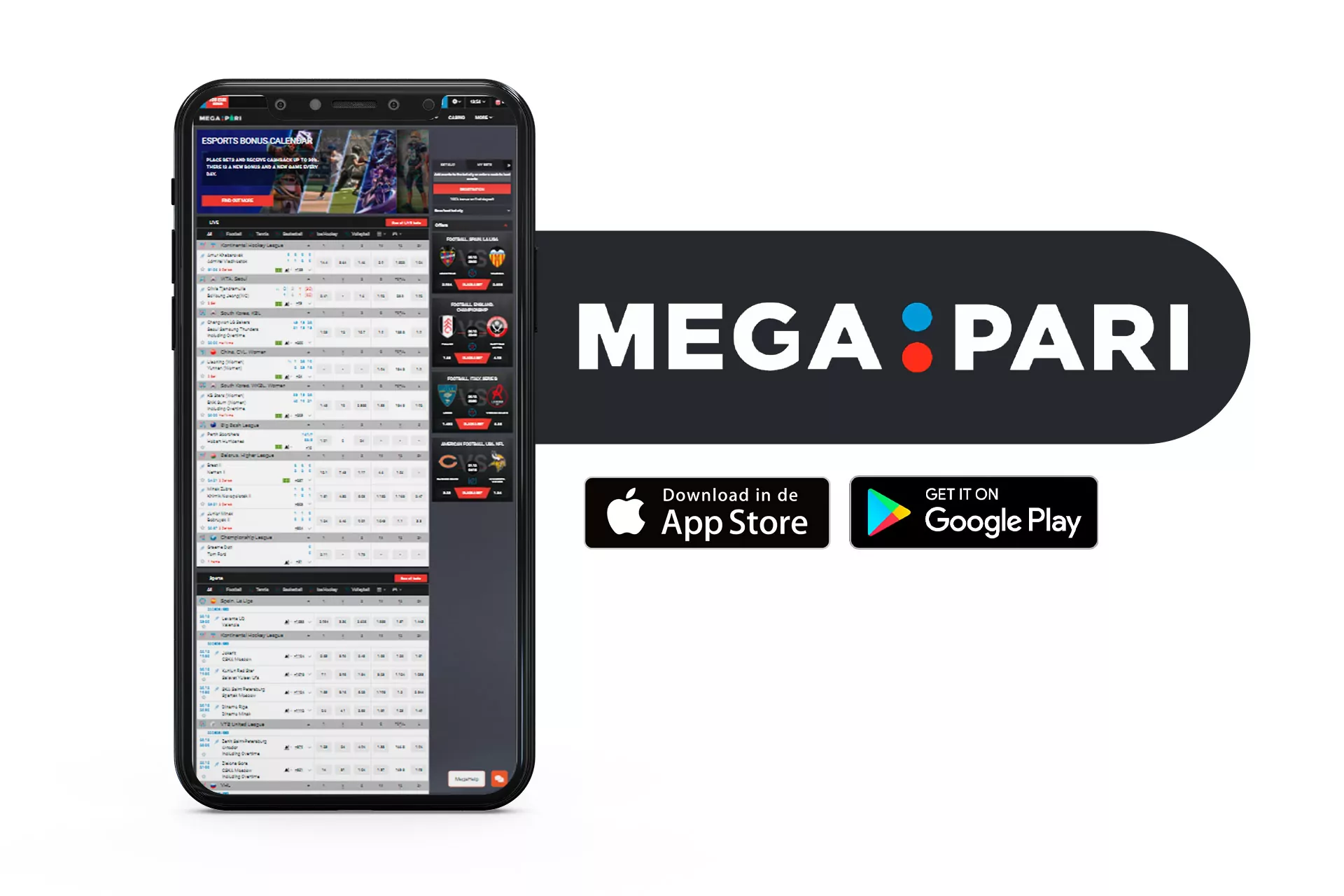 Megapari football betting website.