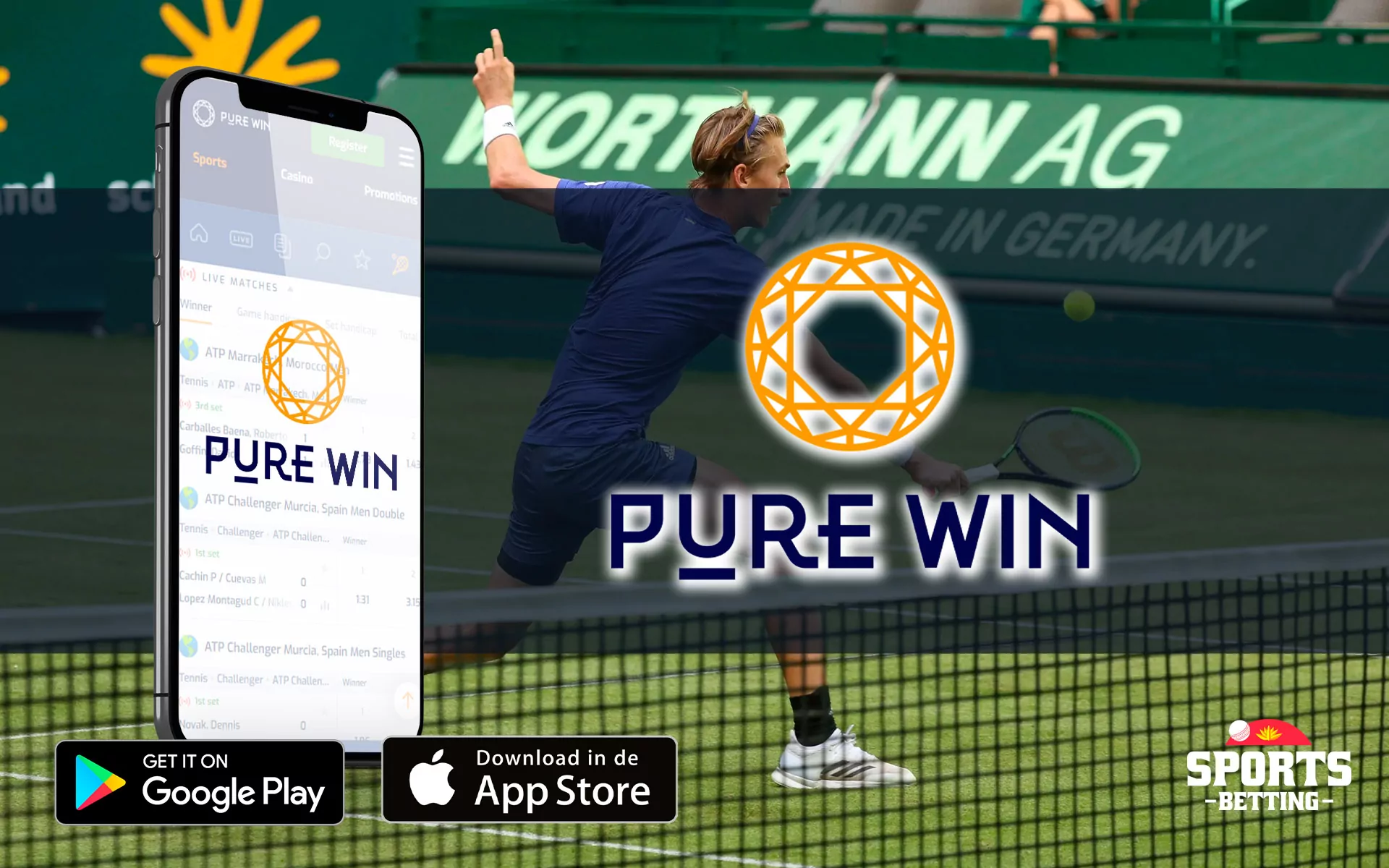 Bet on tennis with Pure Win betting company.
