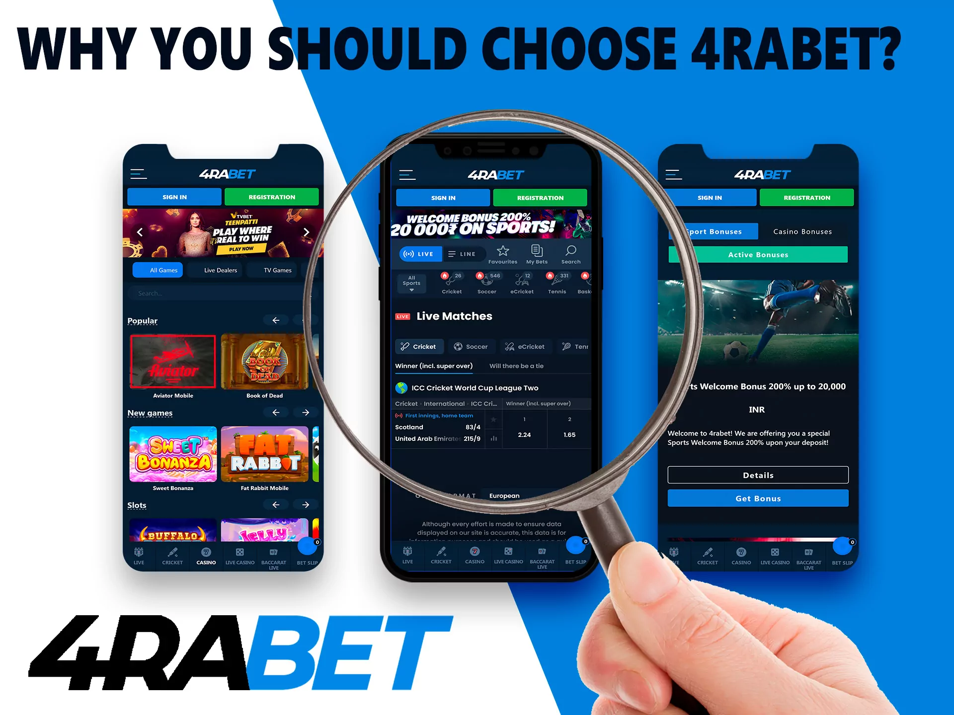 4rabet is the best choice among other bookmakers, it meets all the necessary criteria.