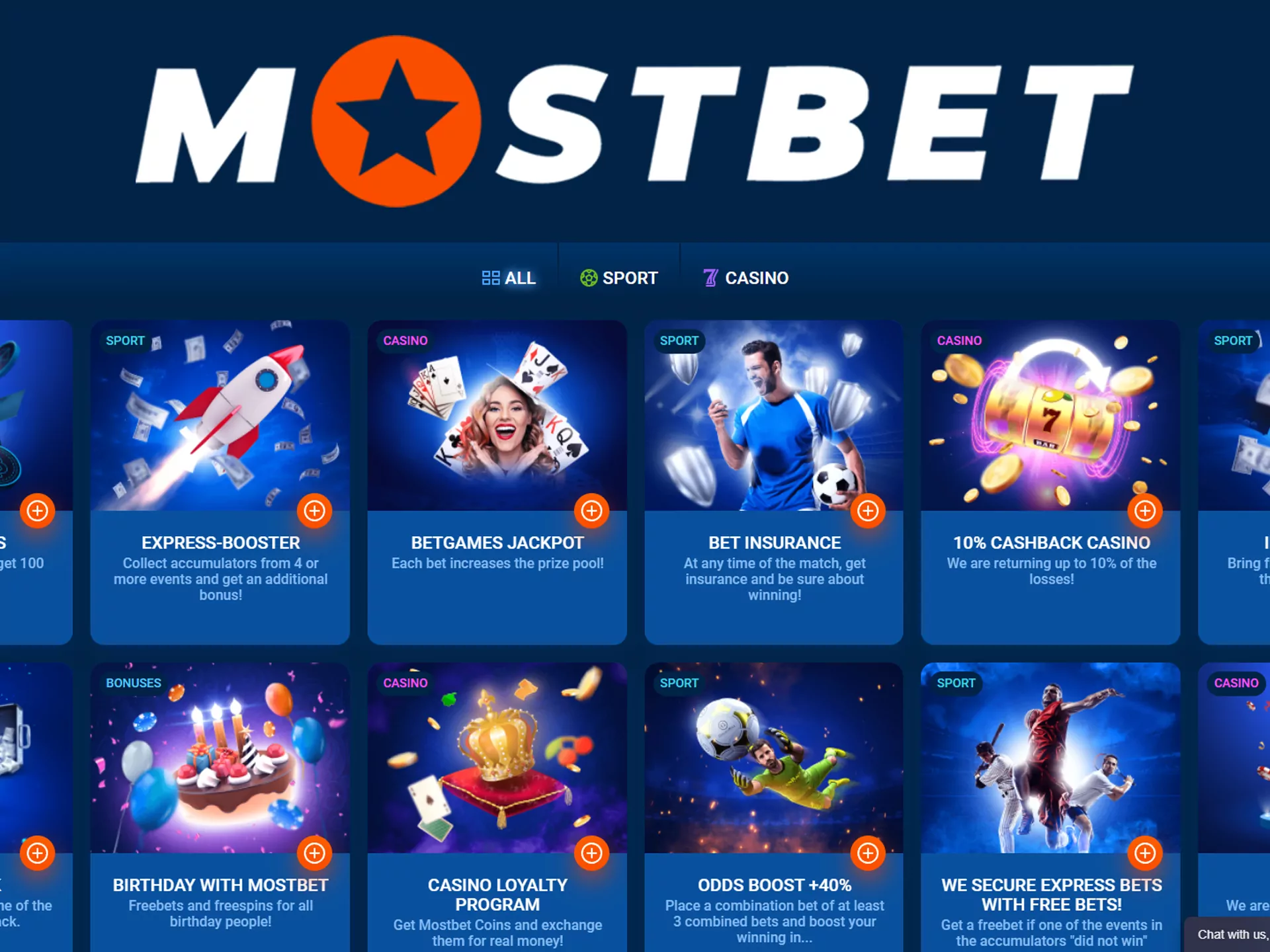 Mostbet betting company has a lot of bonuses for new and regular customers.