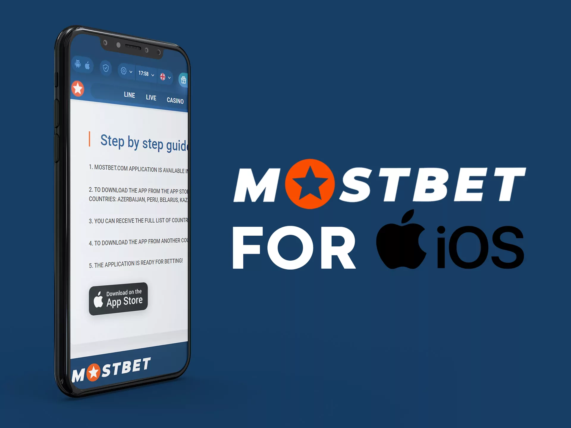 Mostbet has iOS app for download.