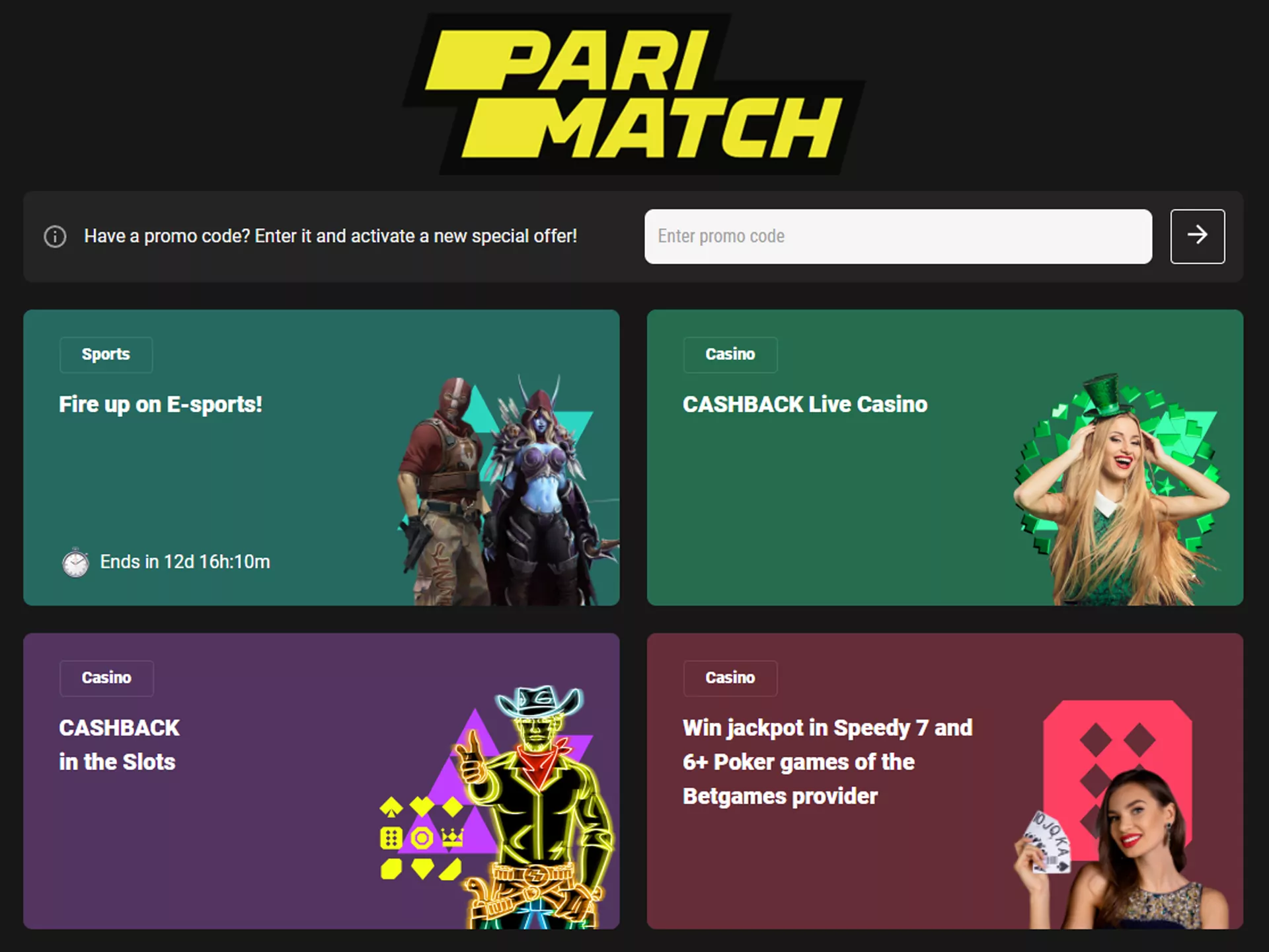 Parimatch has different bonuses for new and regular customers.