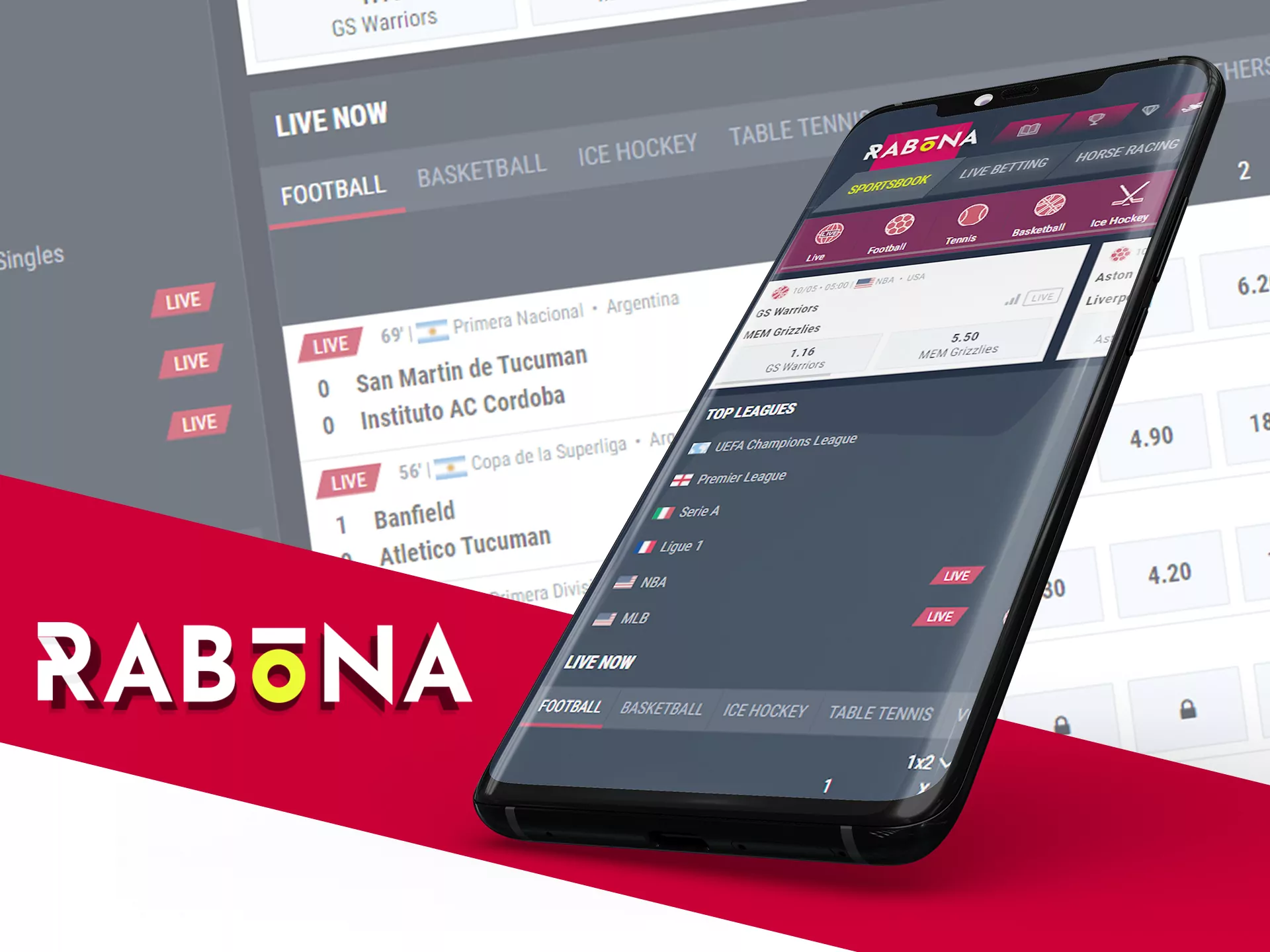 Use all of the features of Rabona app.