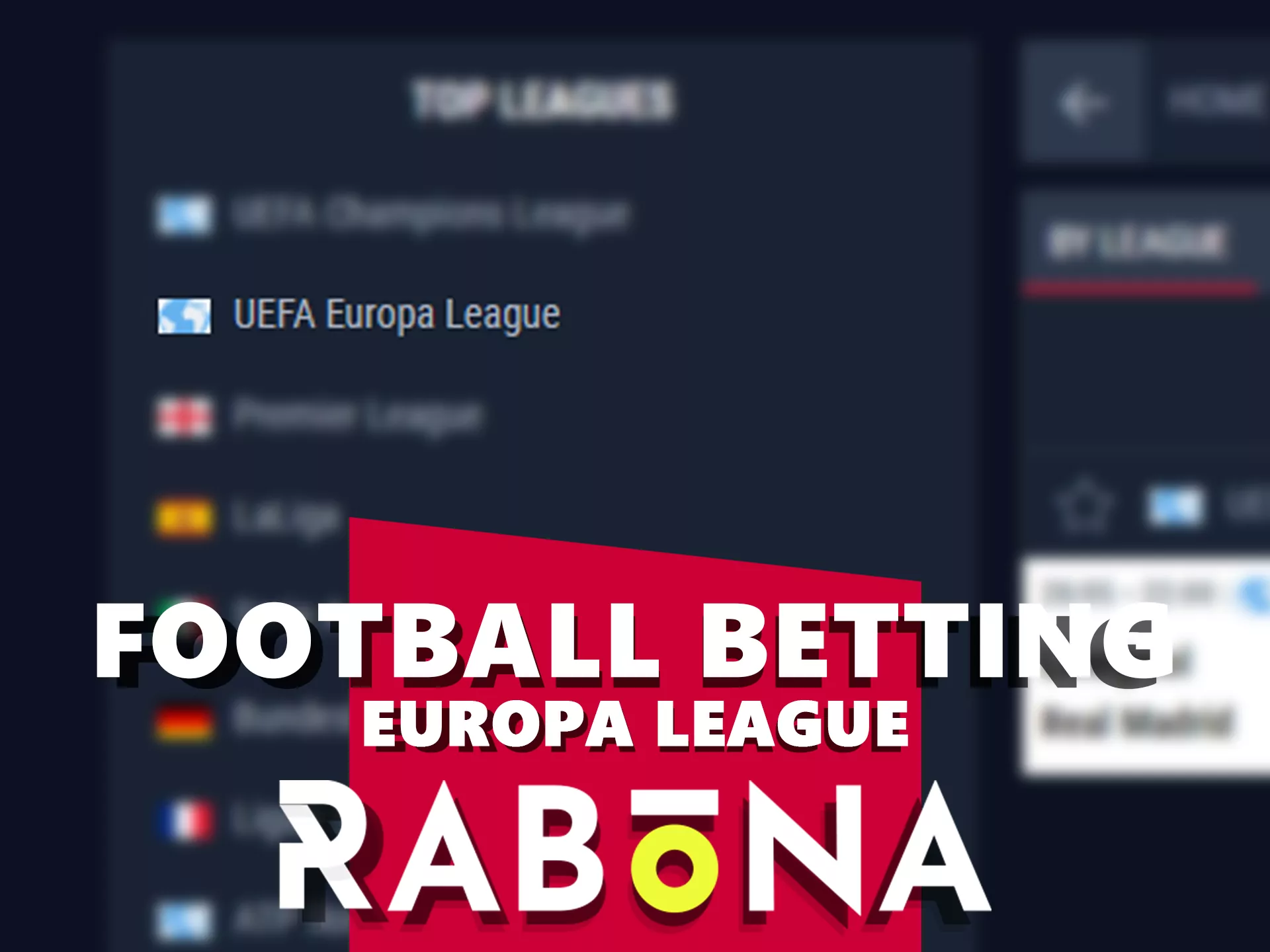 Football europa league betting on Rabona.