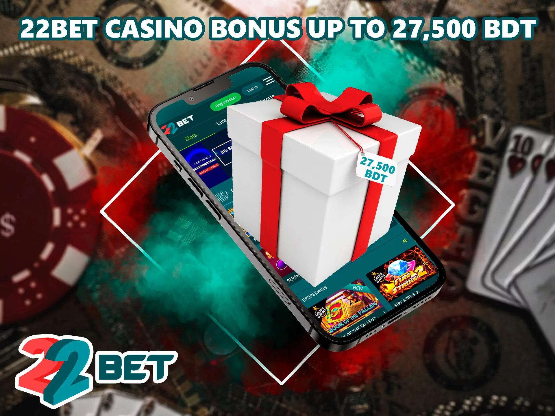 Get up to 27,000 BDT when you deposit from 100 BDT, the offer is available in the casino section.