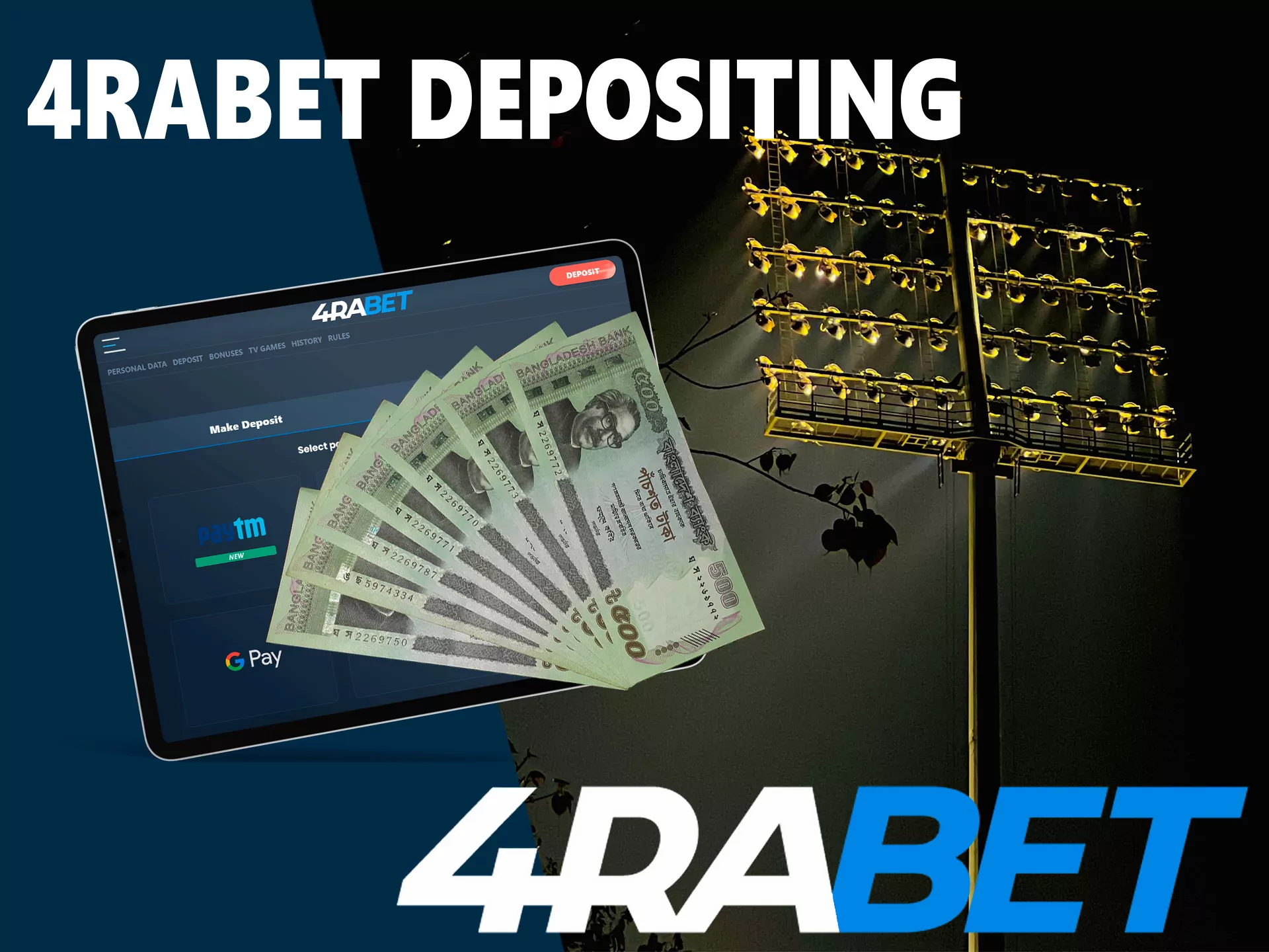 Fund your account to start playing at 4rabet.