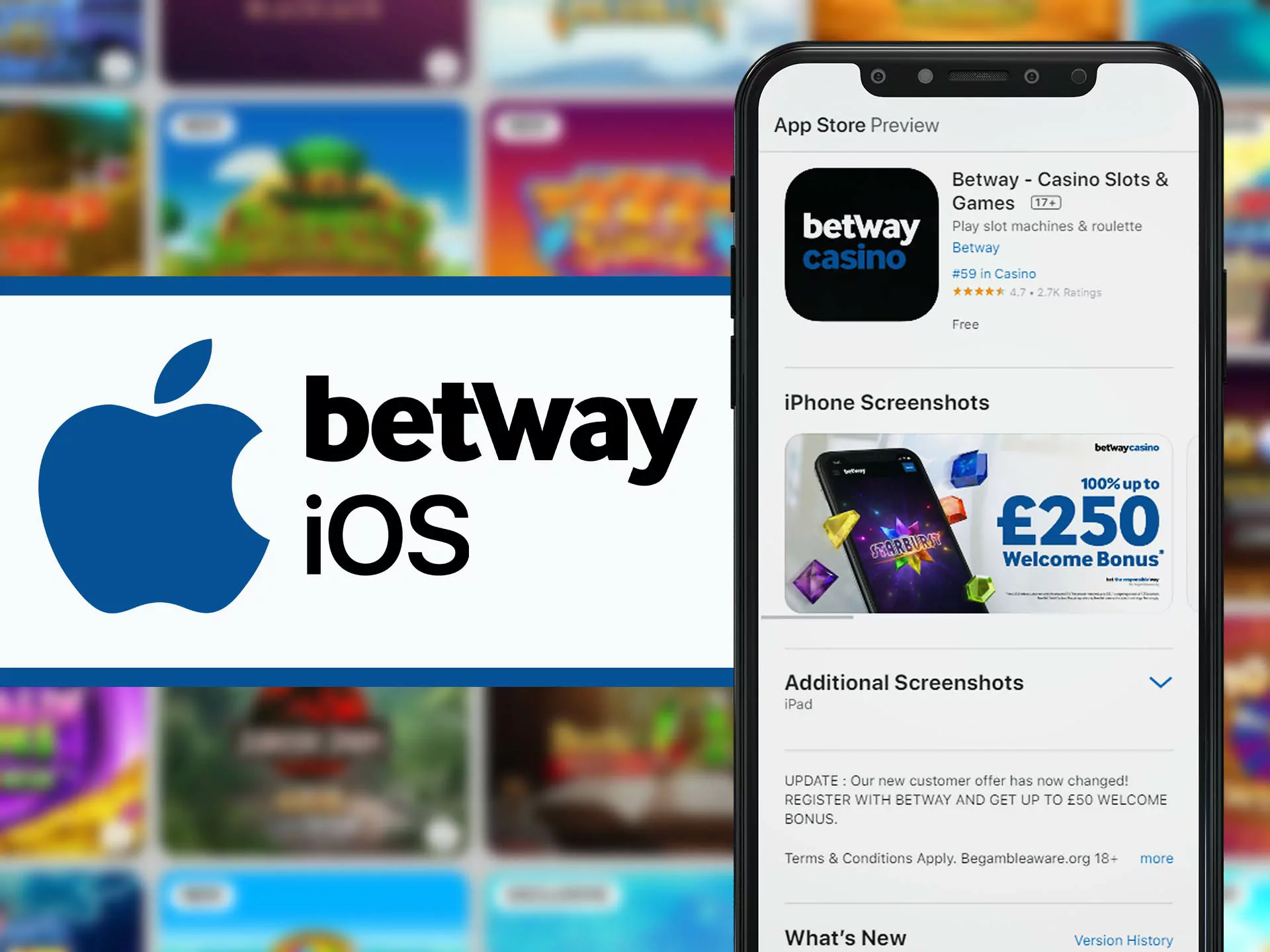 Download Betway app on your phone from app store.
