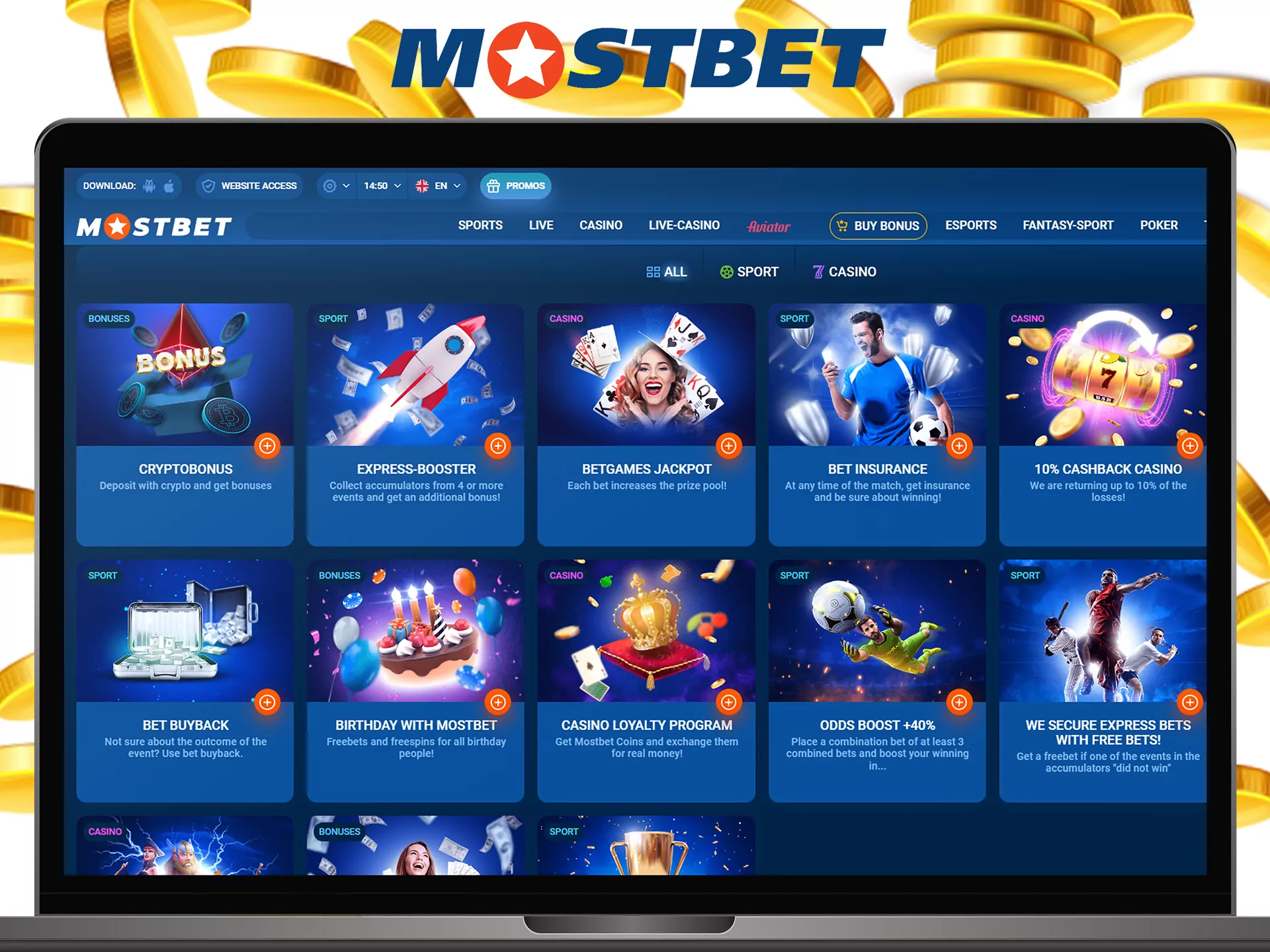 Use all of the Mostbet bonuses and promotions.