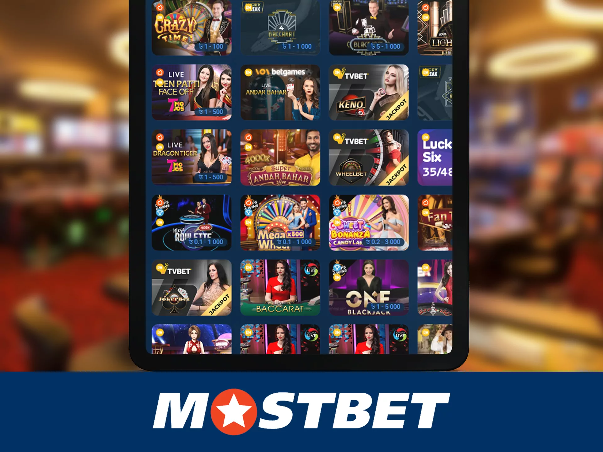 Win prizes in Mostbet live casino.