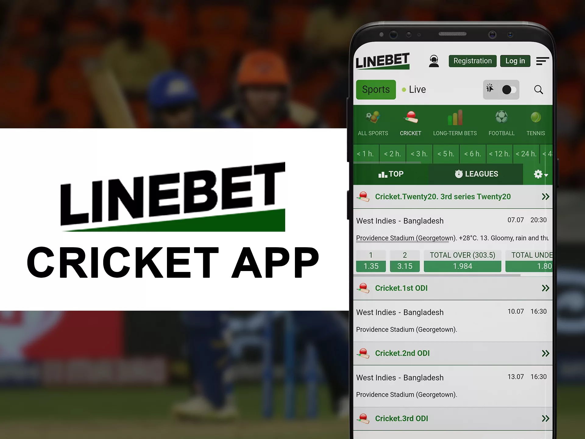 Bet on your favourite cricket team at Linebet online bookmaker.