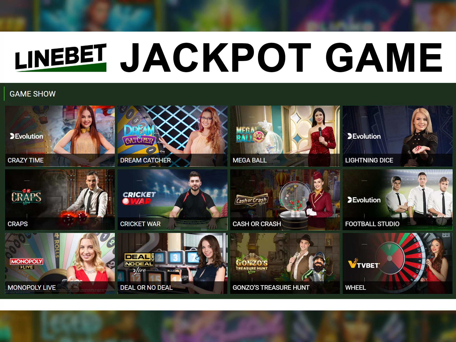 Play jackpot games and win jackpot at Linebet.