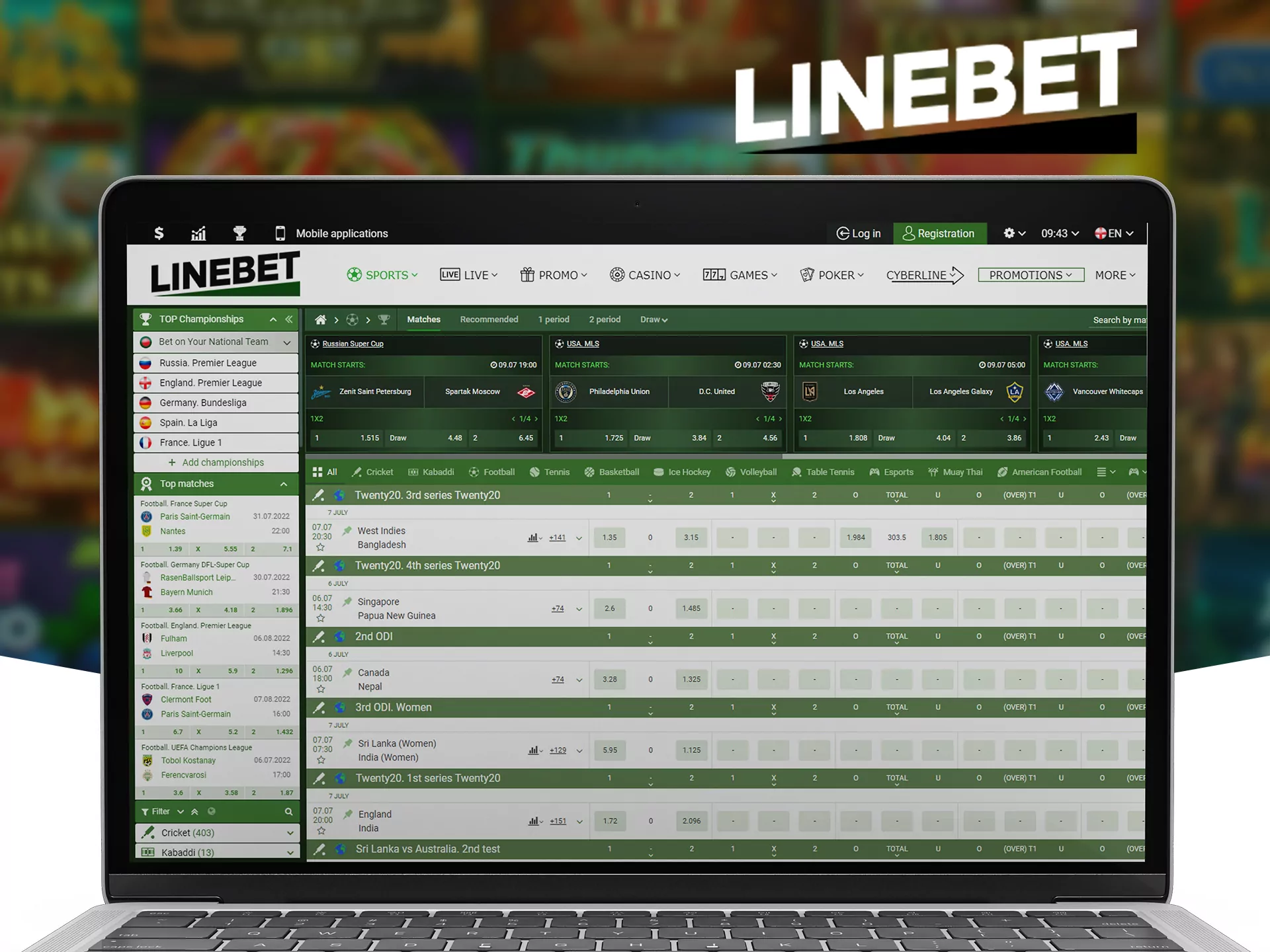 Bet on sports and play casino games at Linebet website.