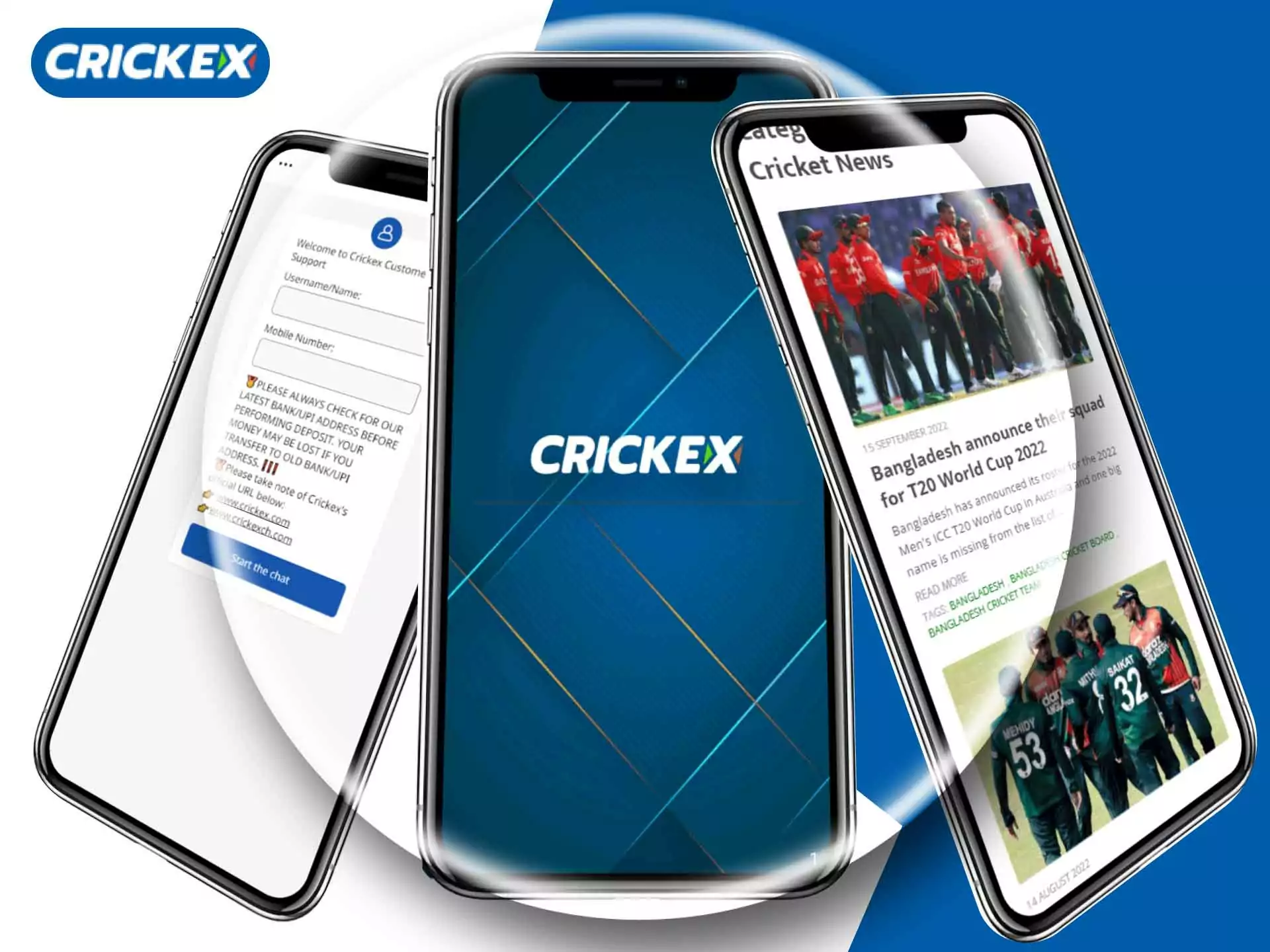 There re many convenient features in the Crickex app.
