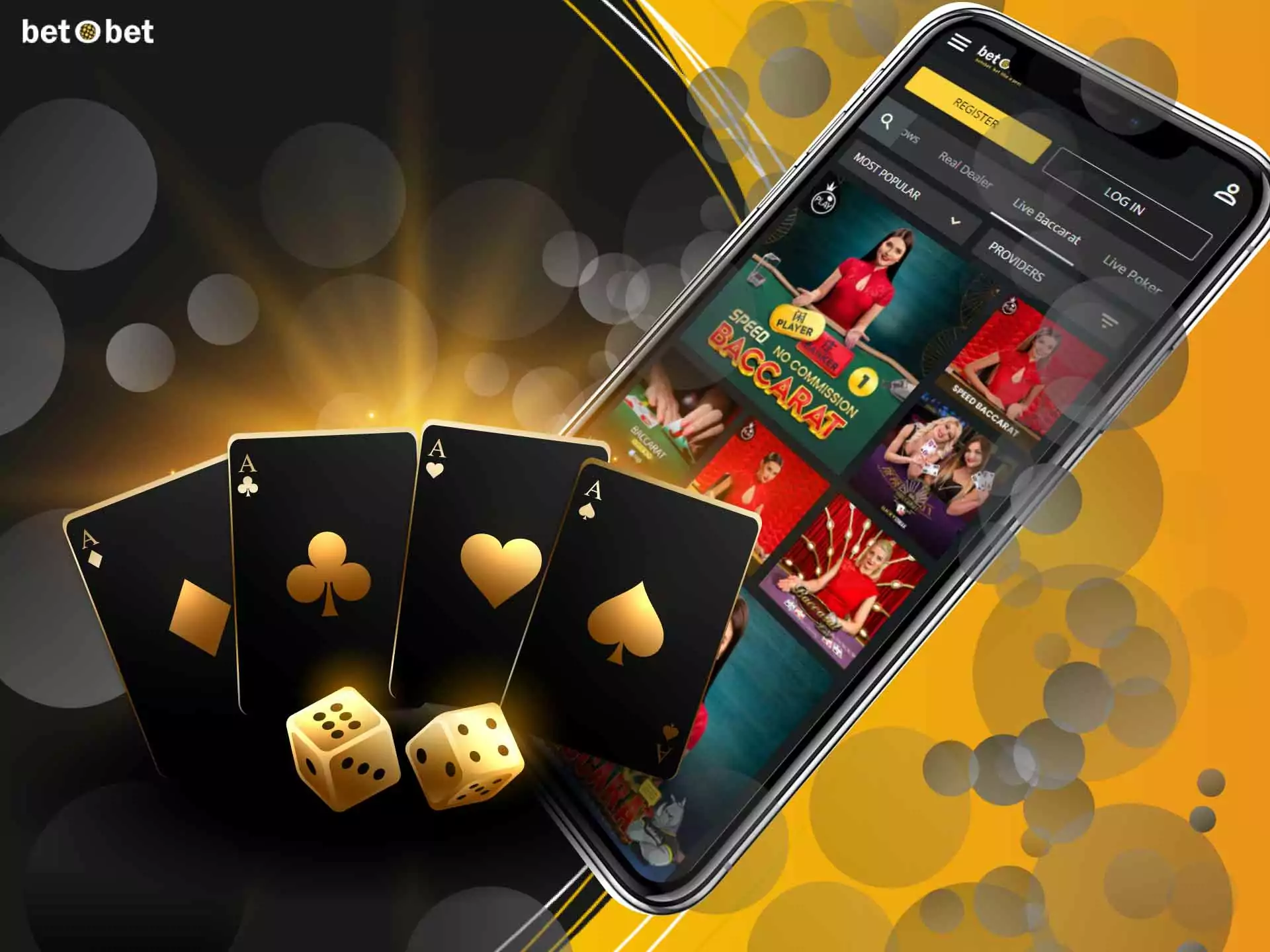 Try baccarat board game in the live mode.