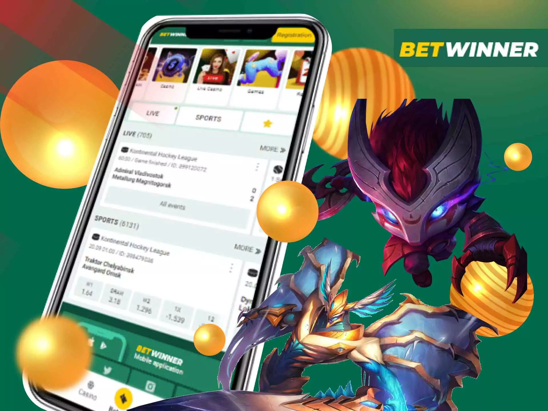 There are also many odds on the LOL betting at Betwinner.