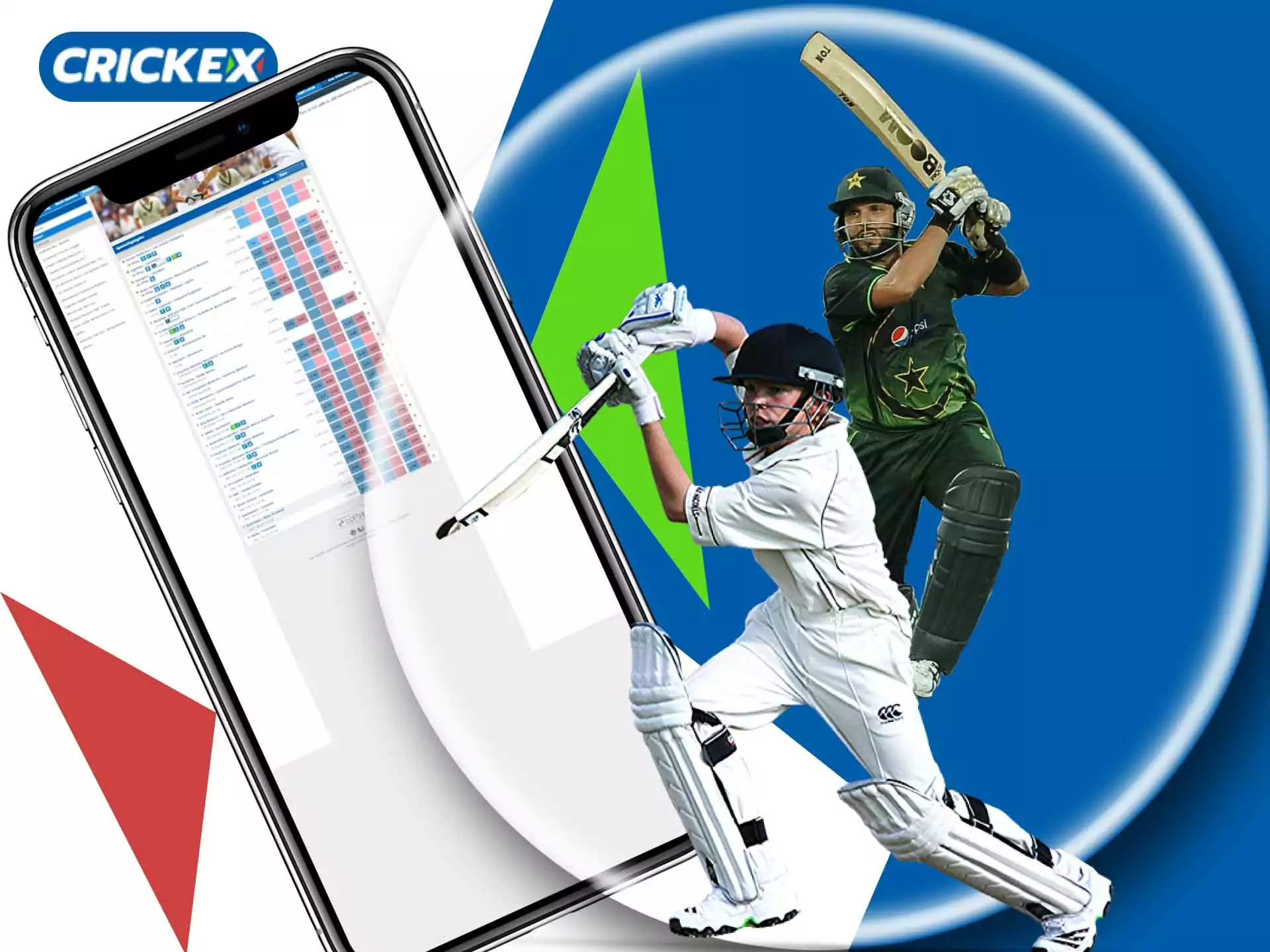 You can place bets on cricket, football, basketball and othe sports in the Crickex app.