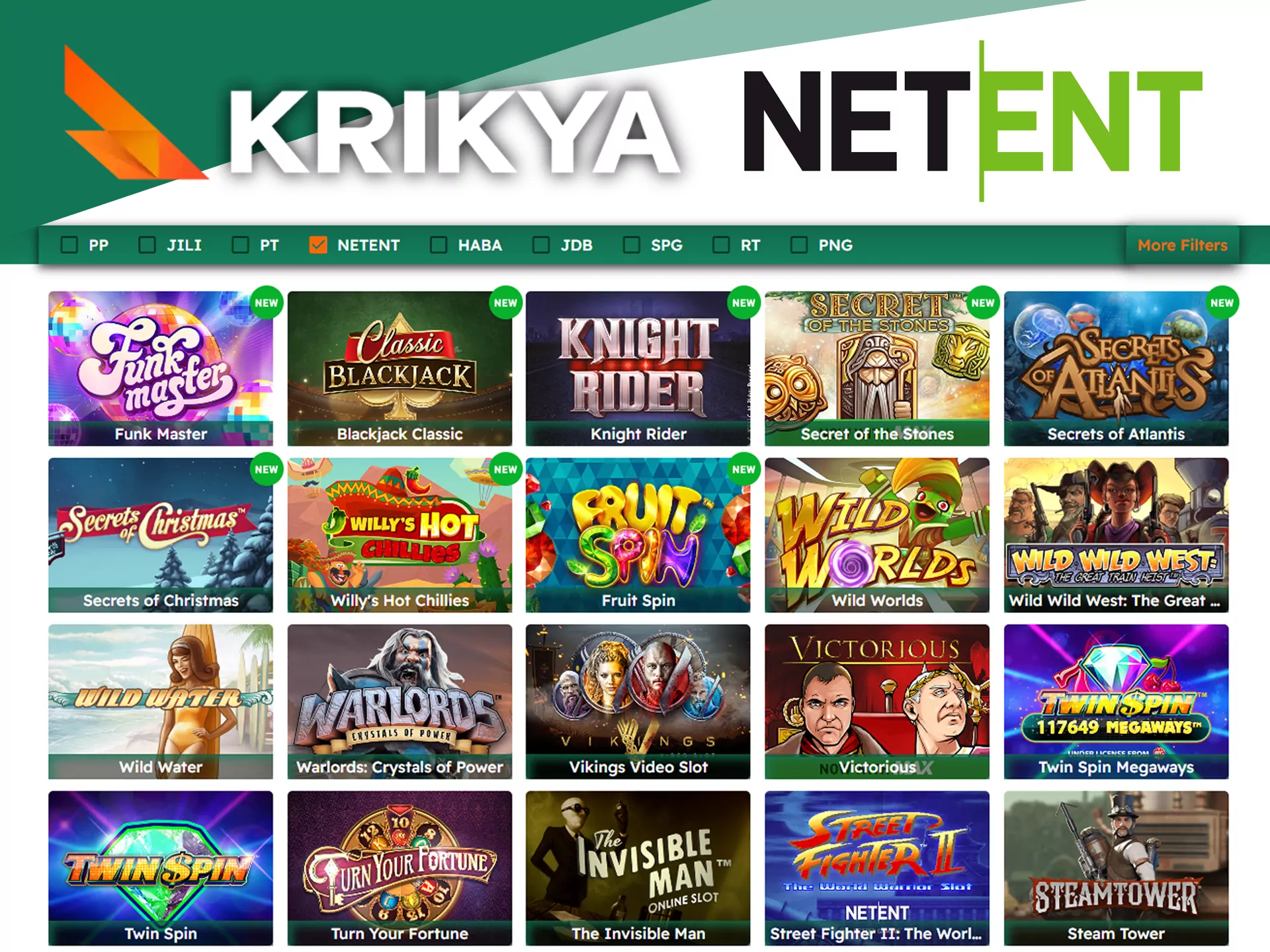 Find your favourite NetEnt slot with Krikya app.