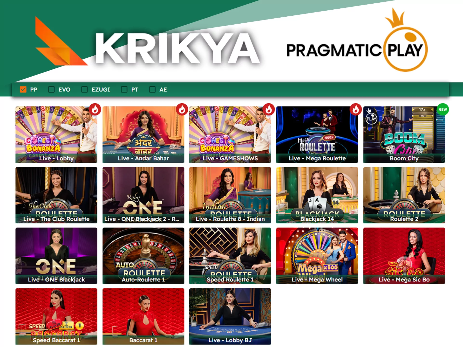 Check for best game shows on the market with Pragmatic Play.