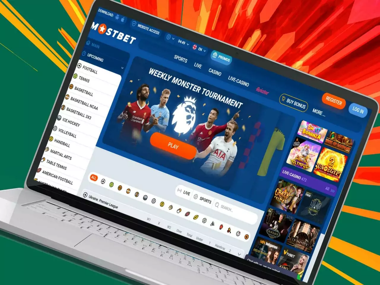 Download the Mostbet PC app to bet via your laptop.