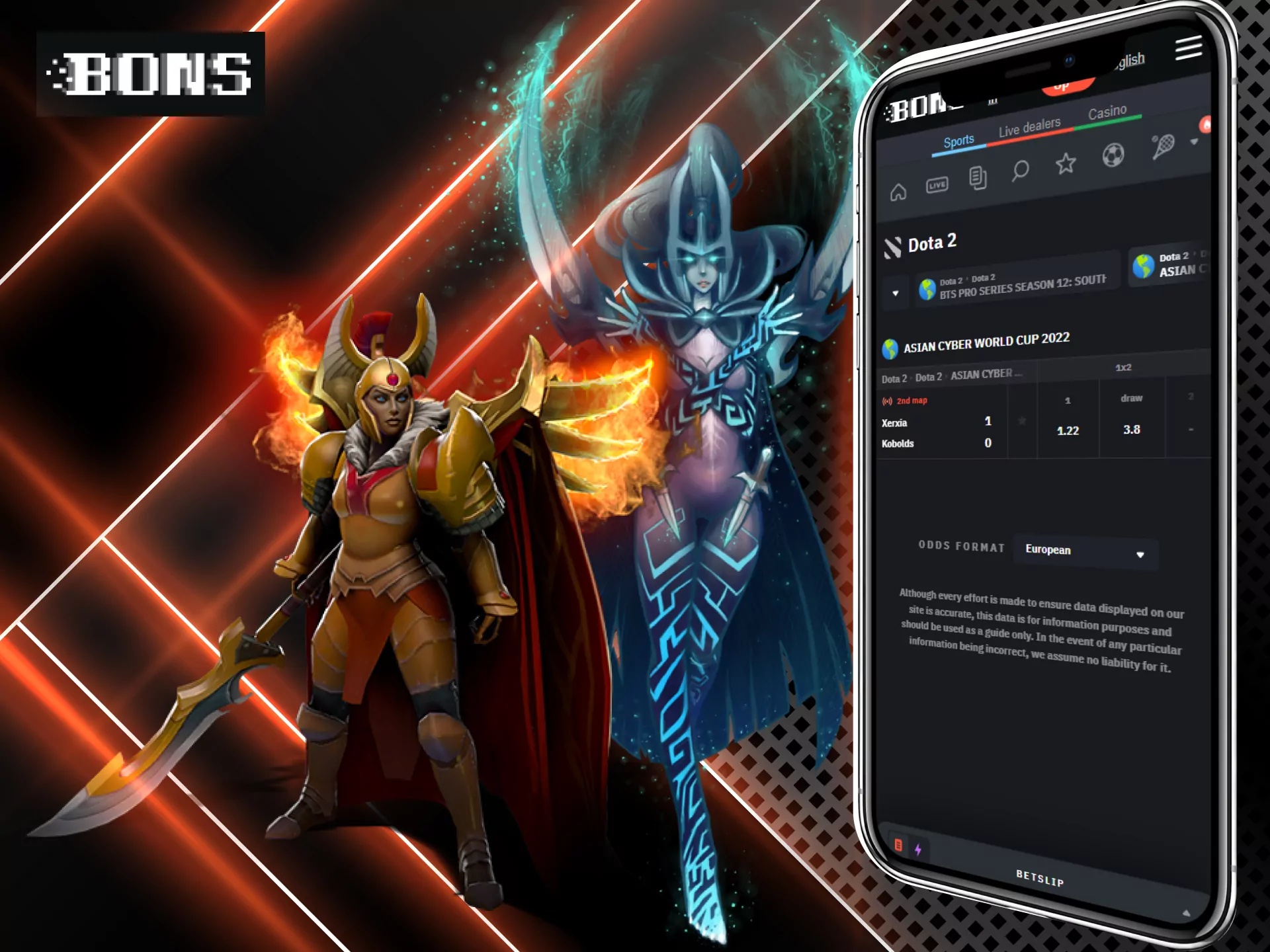 Bet on the DOTA 2 events and win money from the cybersports.