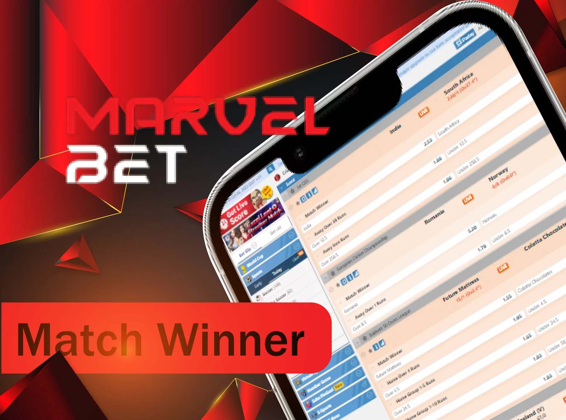Bet on the winner of the match and win money at Marvelbet.