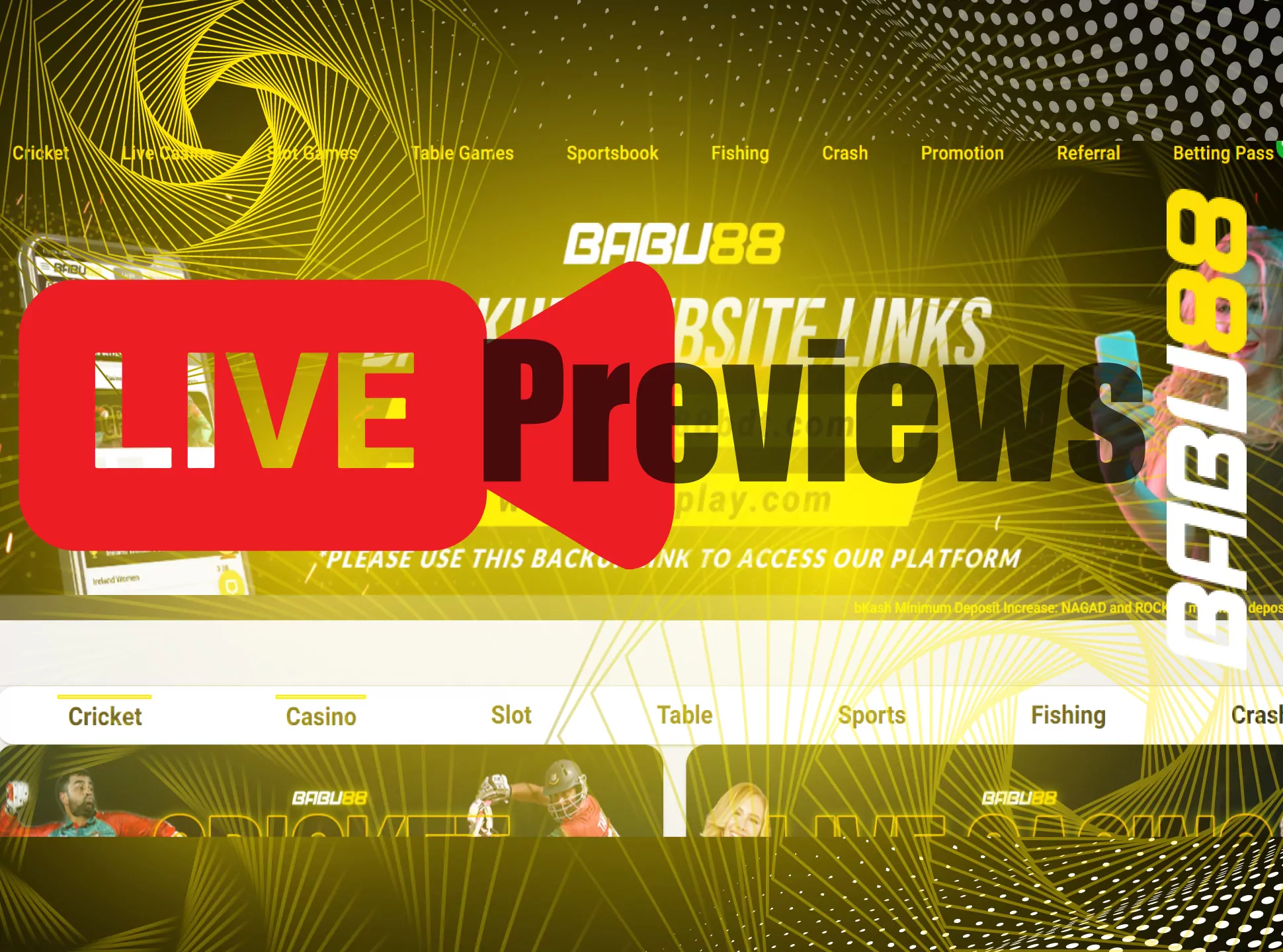 There is also a live preview function at Babu88.