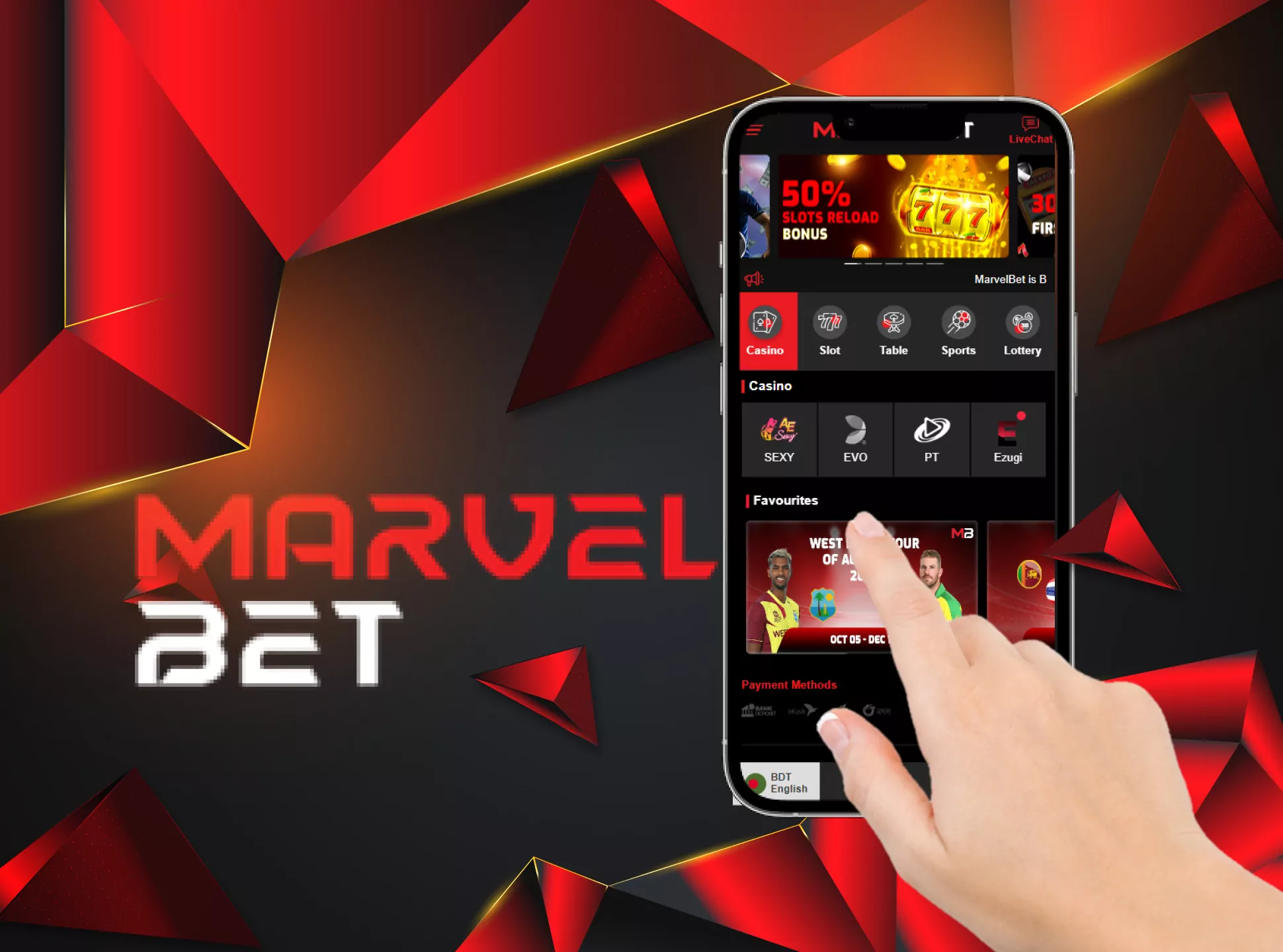 You can use the mobile version of Marvelbet instead of the app.