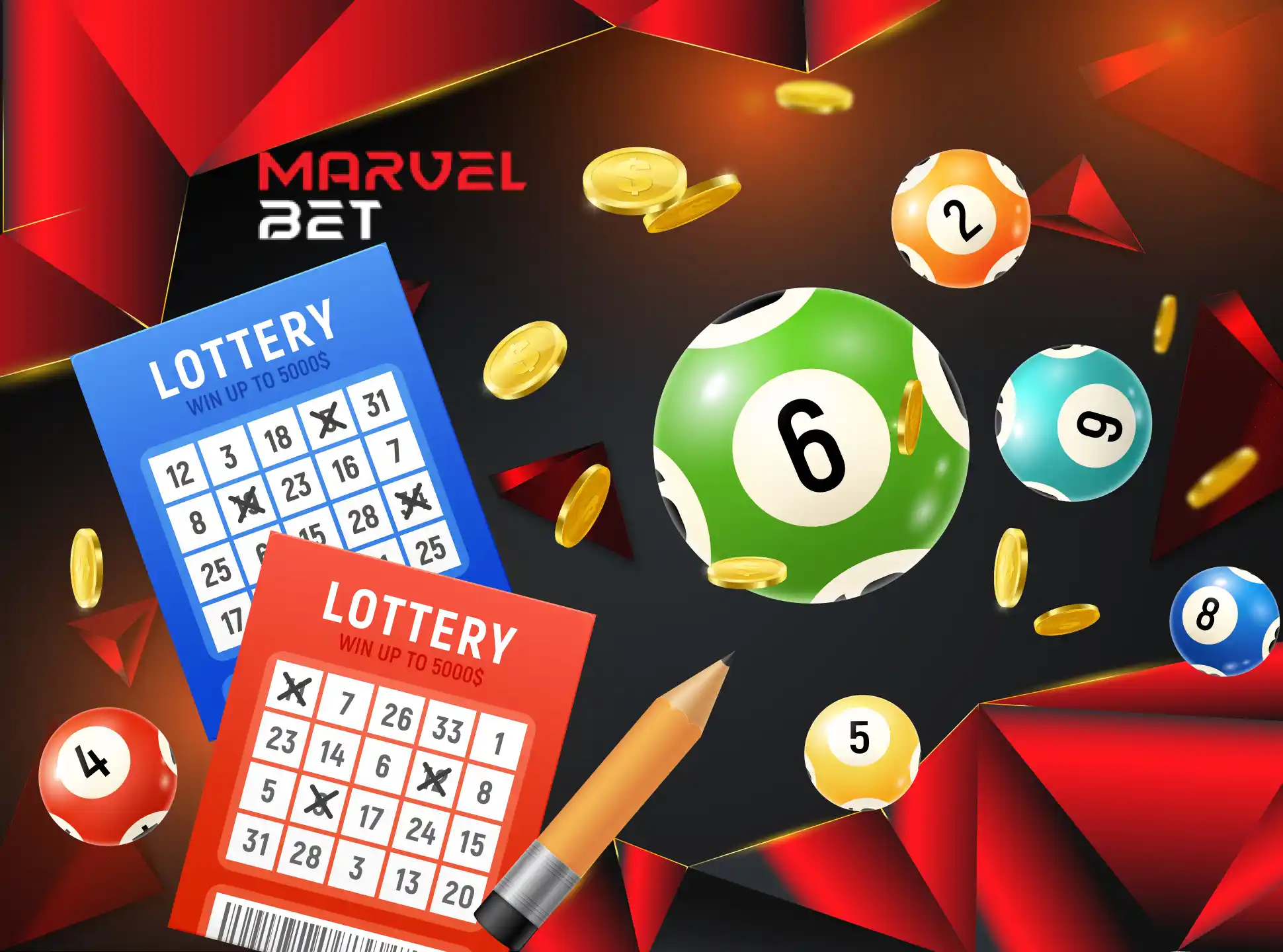 Test your luck and play lottery games at MarvelBet.