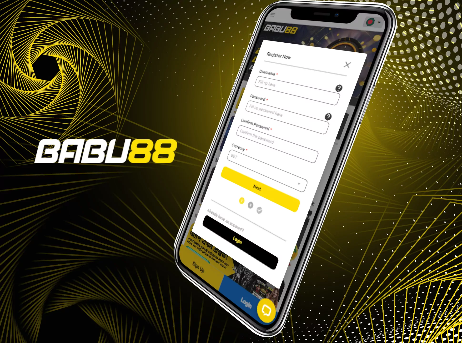 Sign up for Babu88 via your smartphone.