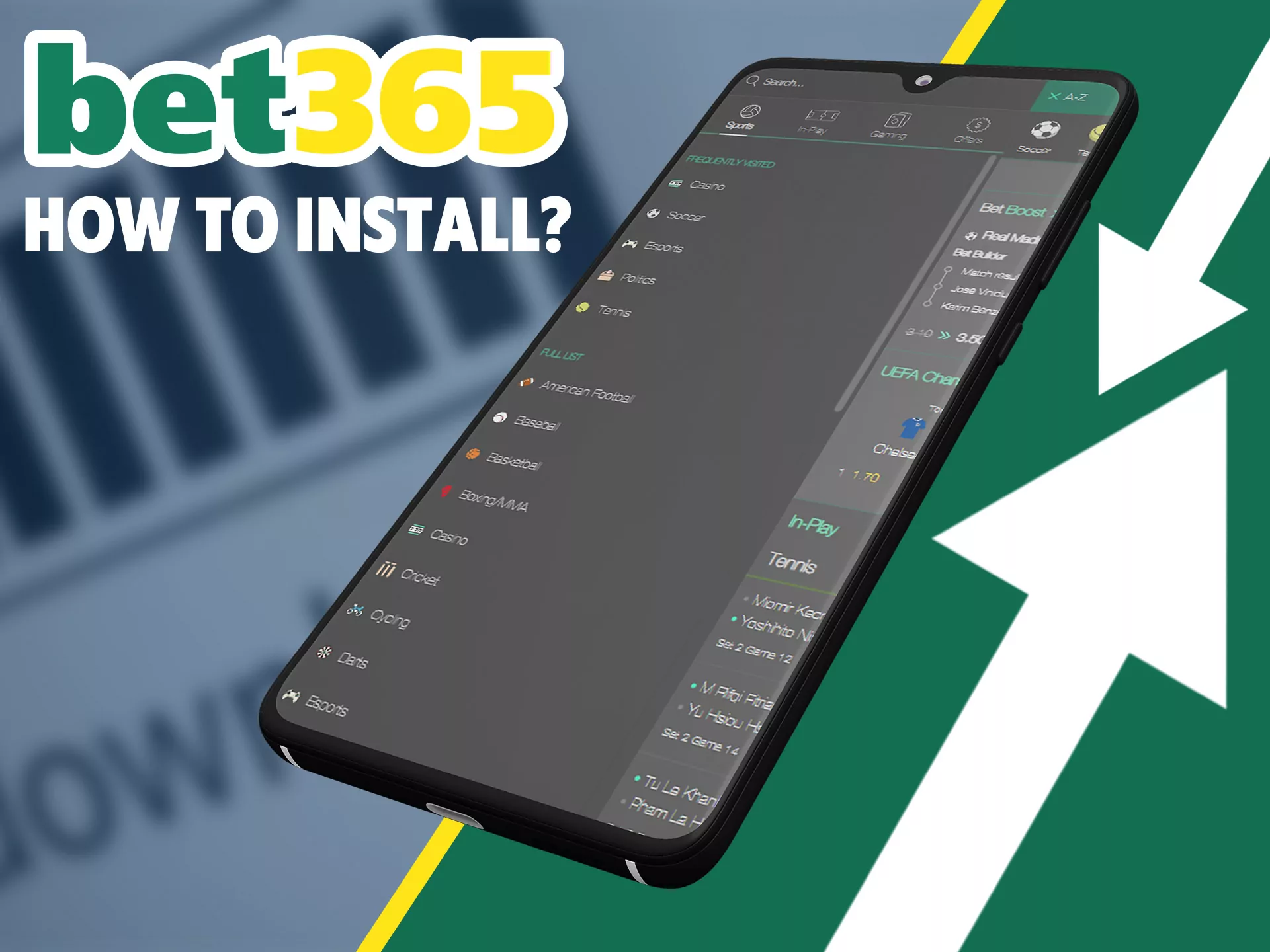 Installation of Bet365 app is very easy.