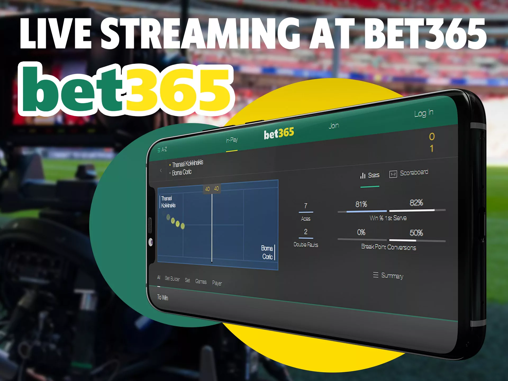 You can watch sports in Bet365 app.